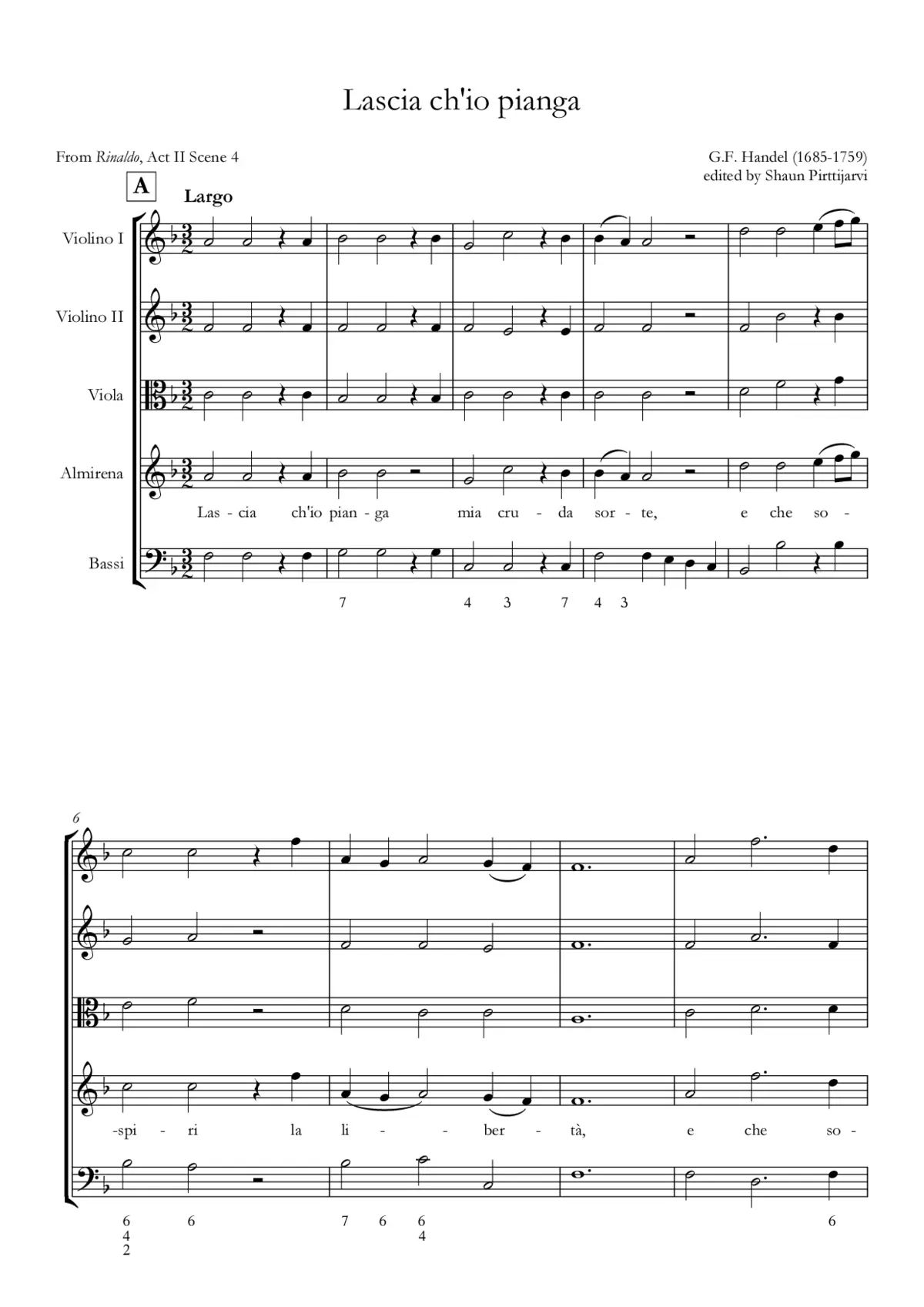 Lascia ch'io pianga - Page 1
