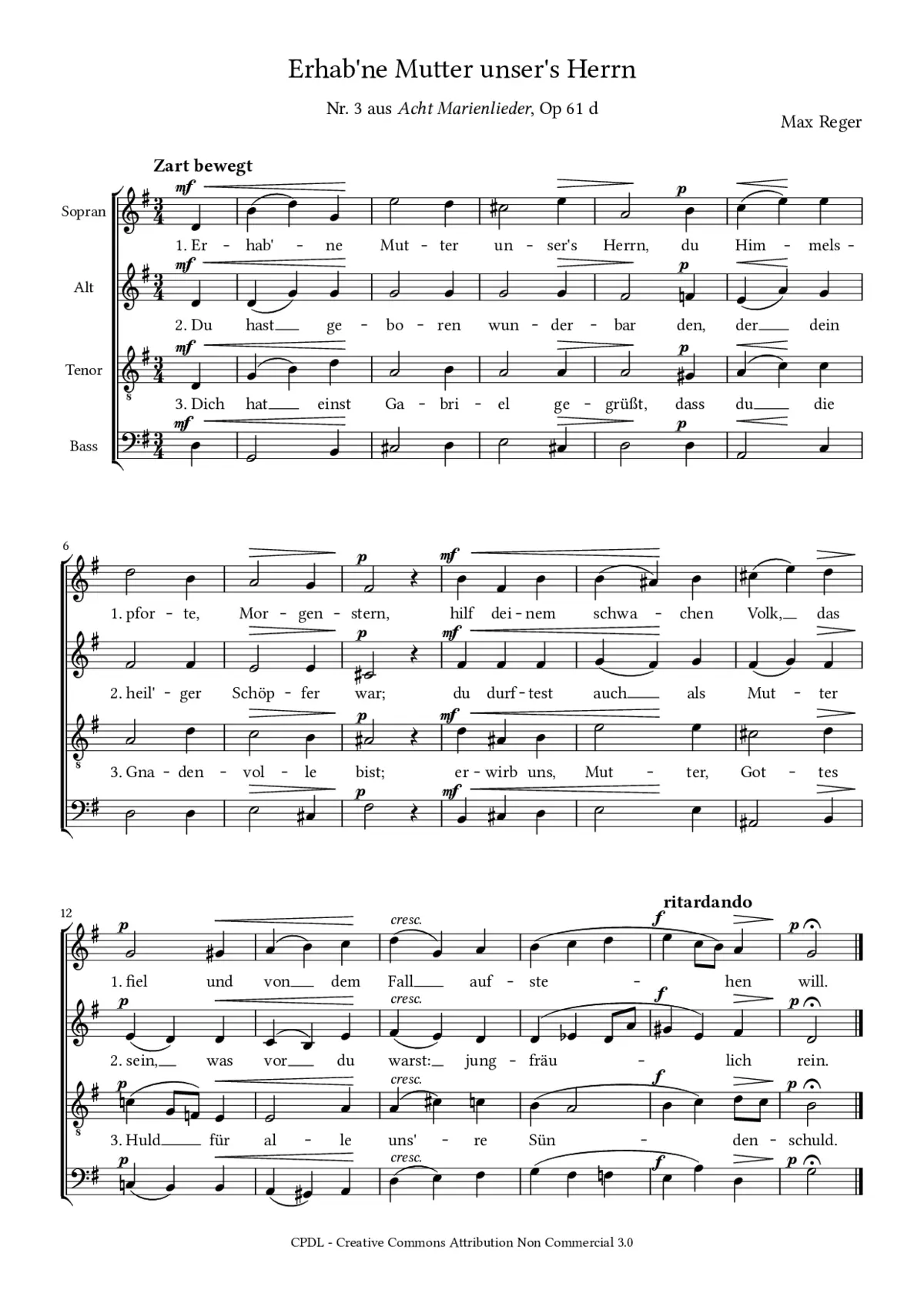 Erhab'ne Mutter unser's Herrn, Op. 61d,3 - Page 1