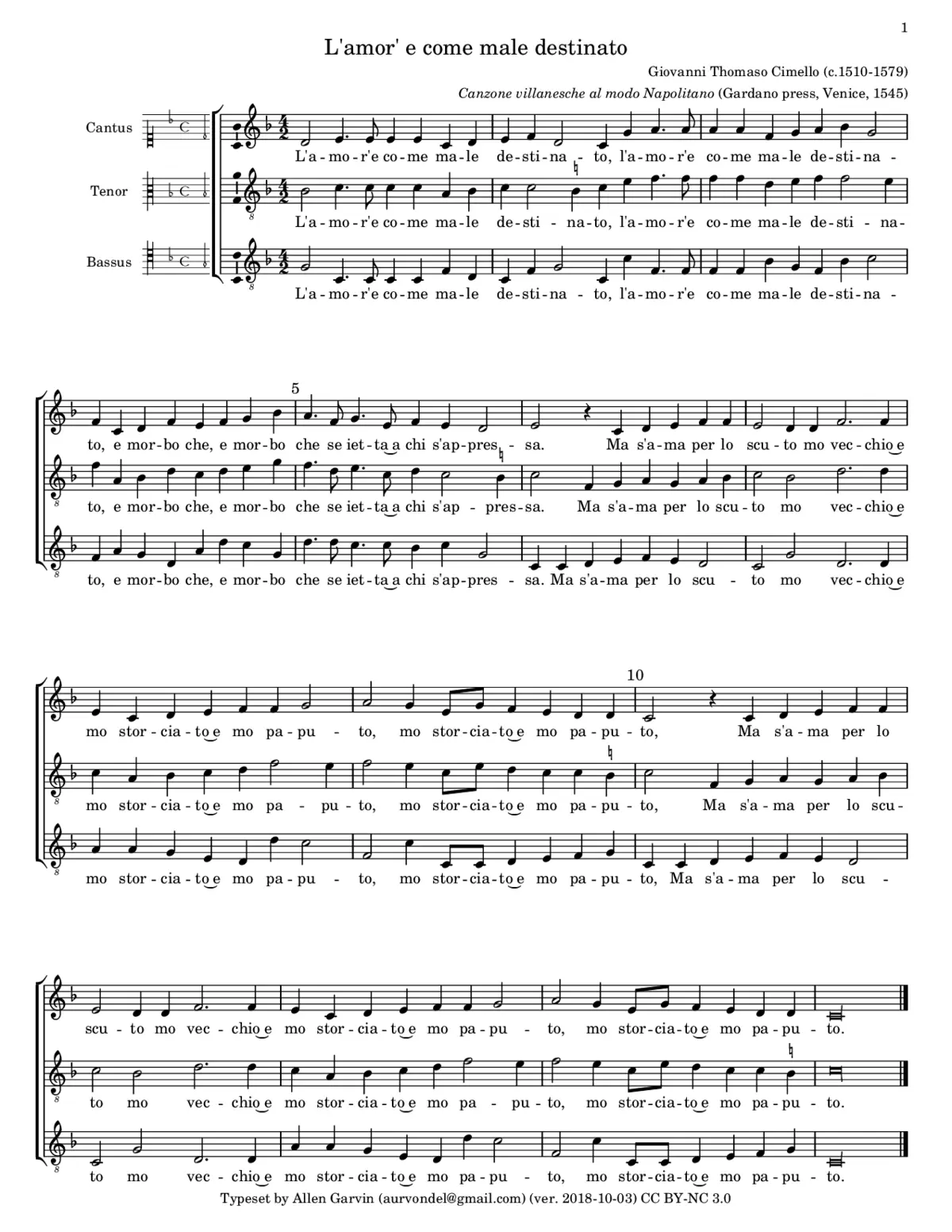 L'amor' e come male destinato - Page 1