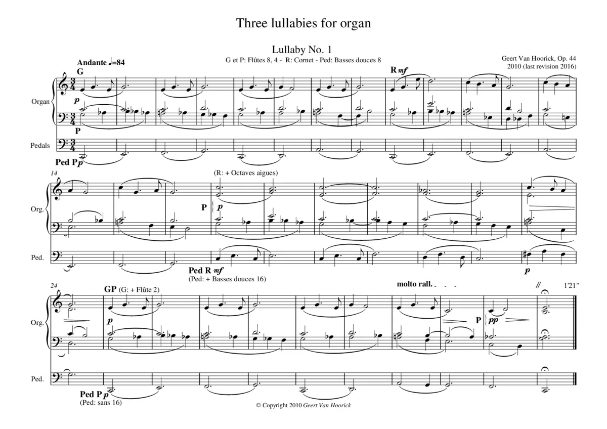 3 Lullabies for organ - Page 1