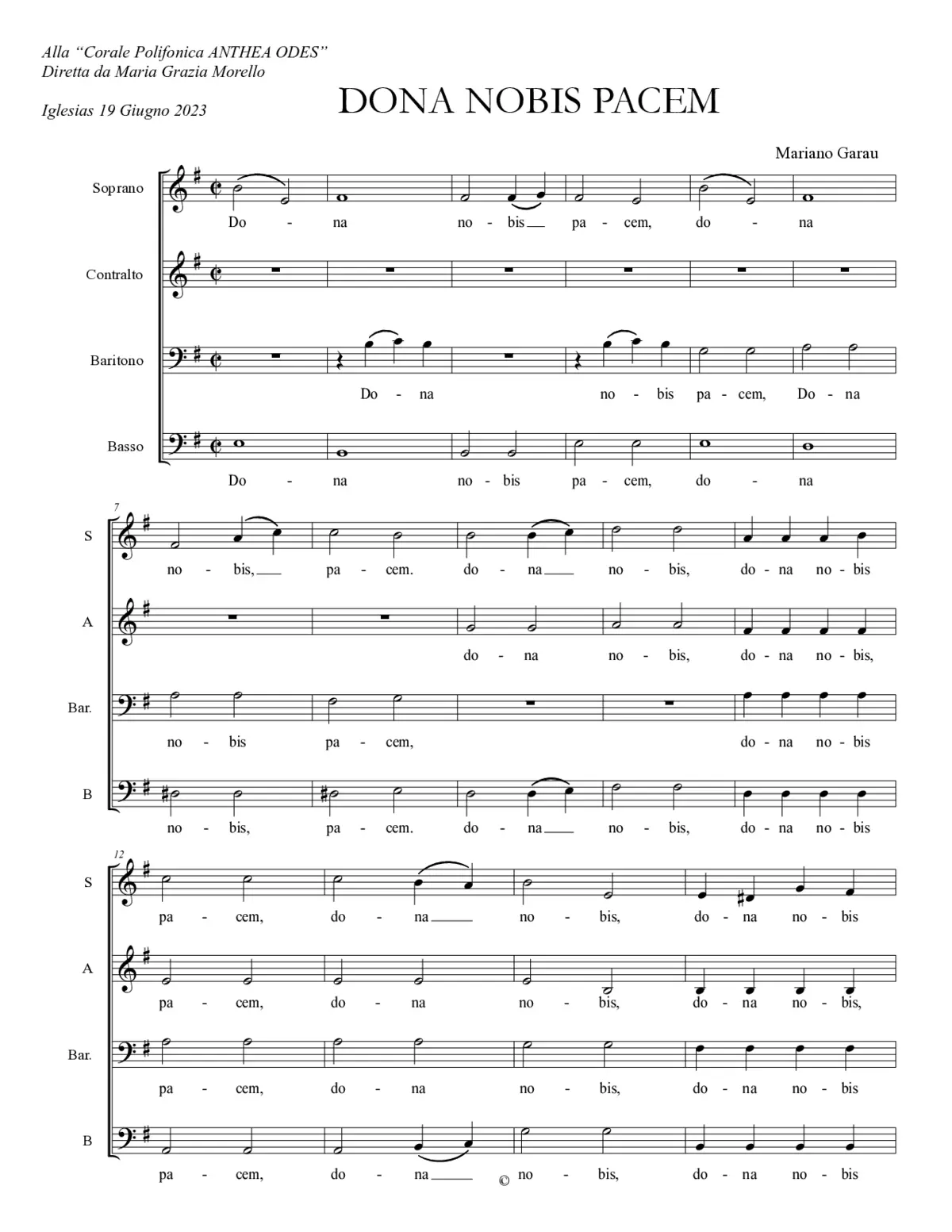 Dona nobis pacem 2023 - Page 1
