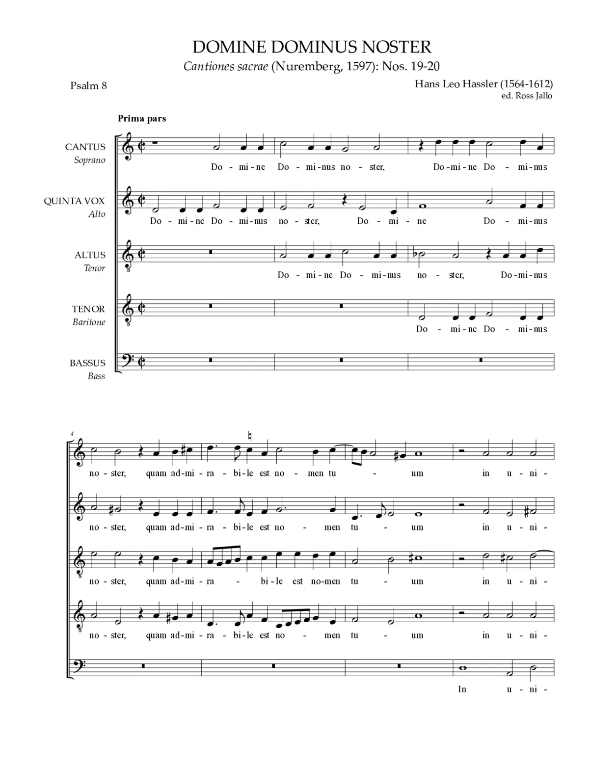Domine, Dominus noster a 5 - Page 1