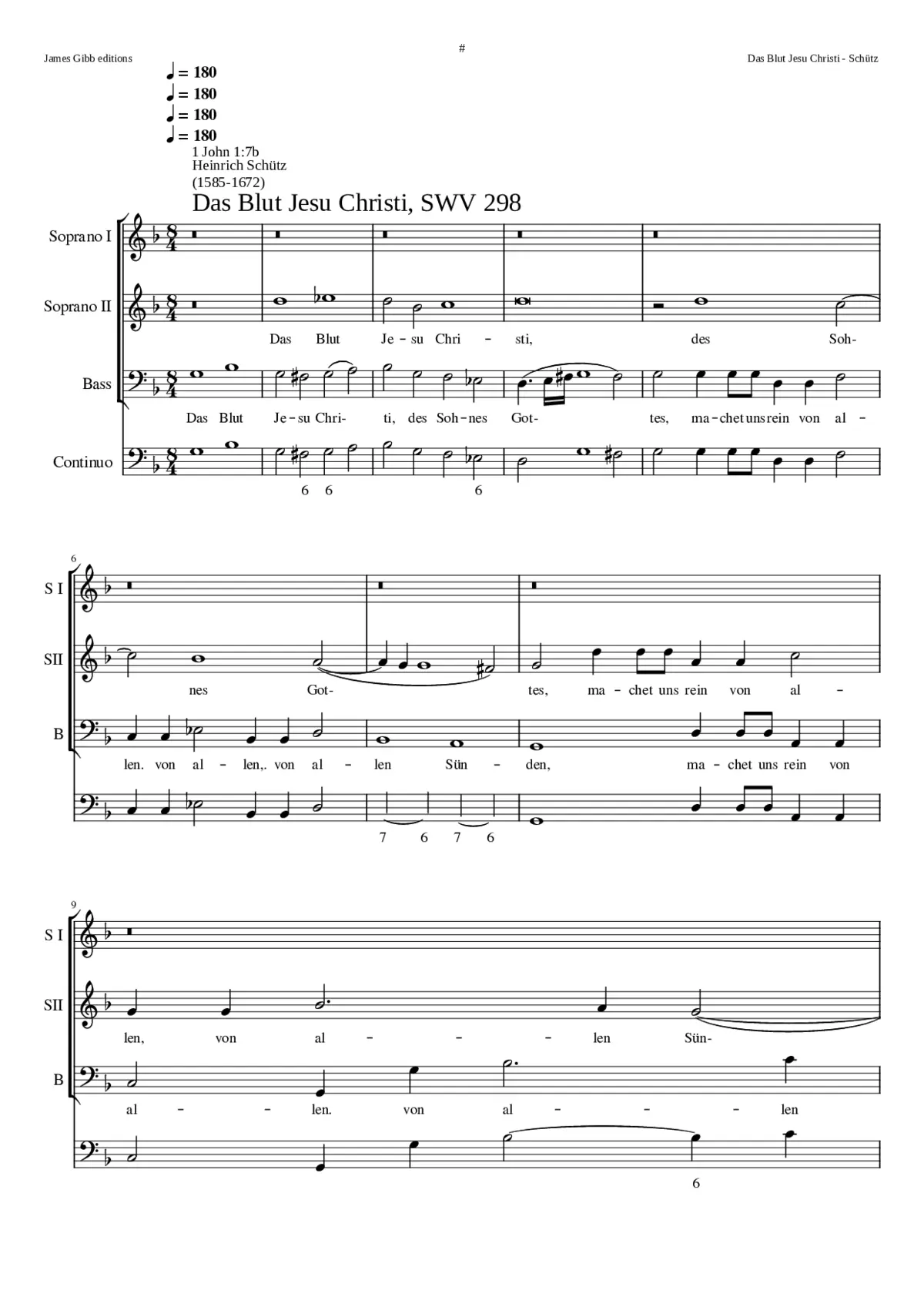 Das Blut Jesu Christi SWV 298 - Page 1