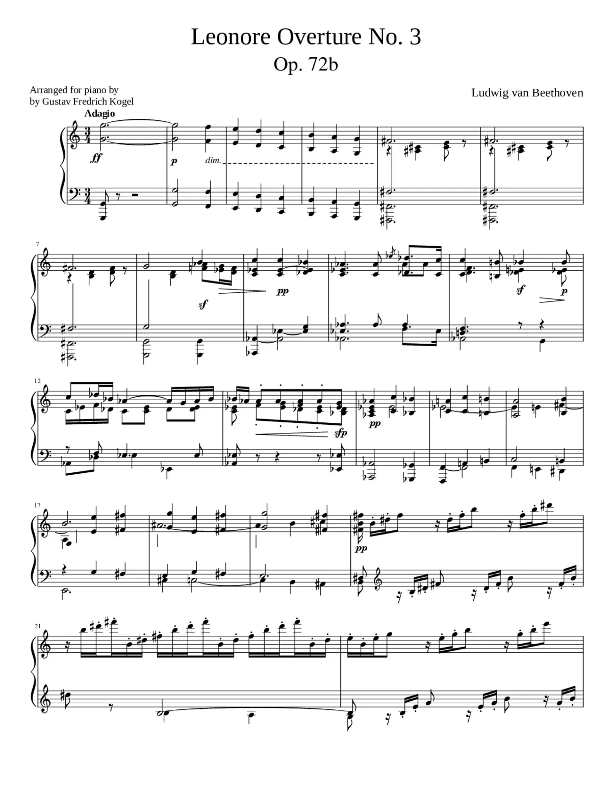 Leonora Overture No.3 Op.72b - Page 1
