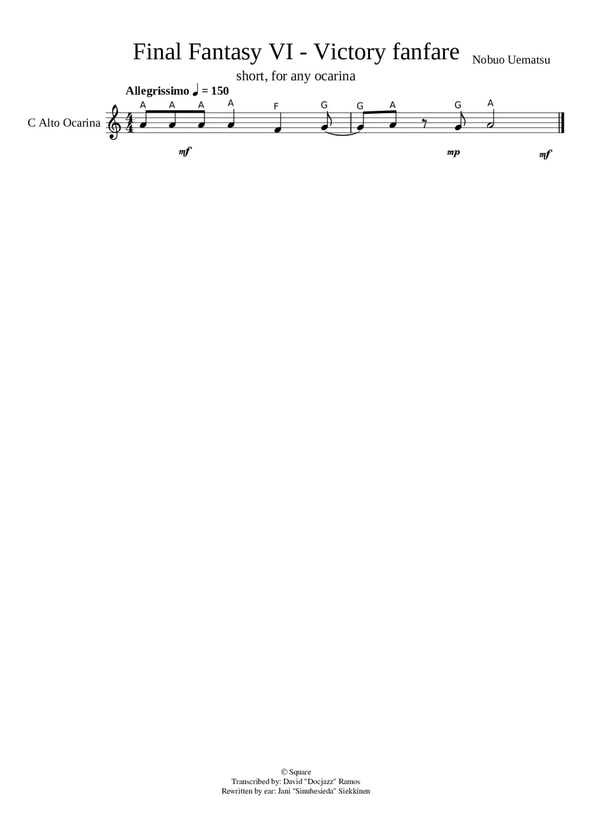 final fantasy iv victory fanfare - Page 1