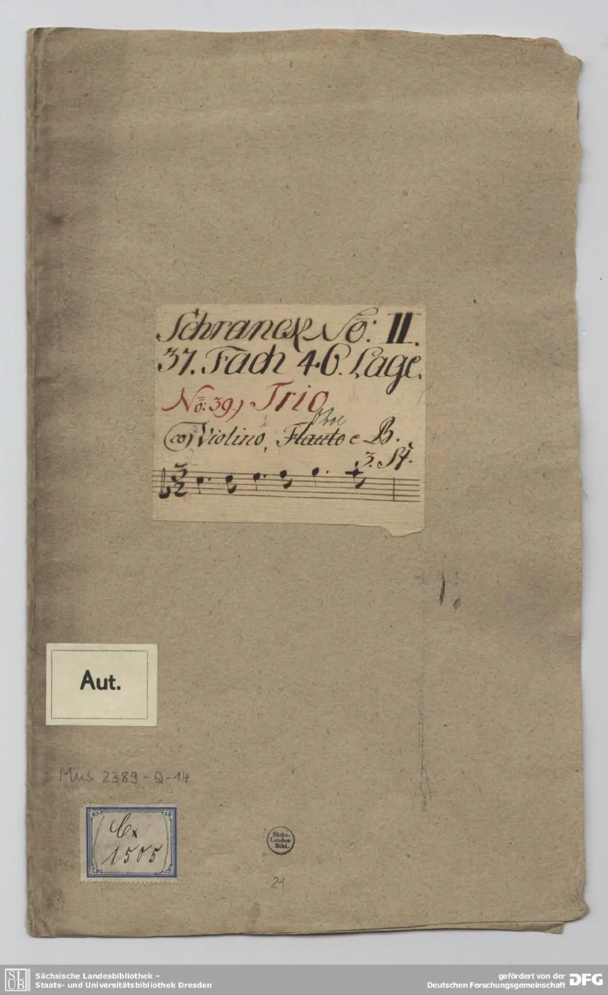 Sonata for Violin, Oboe, obligate Organ and Salmoe/Chalumeau - Page 1
