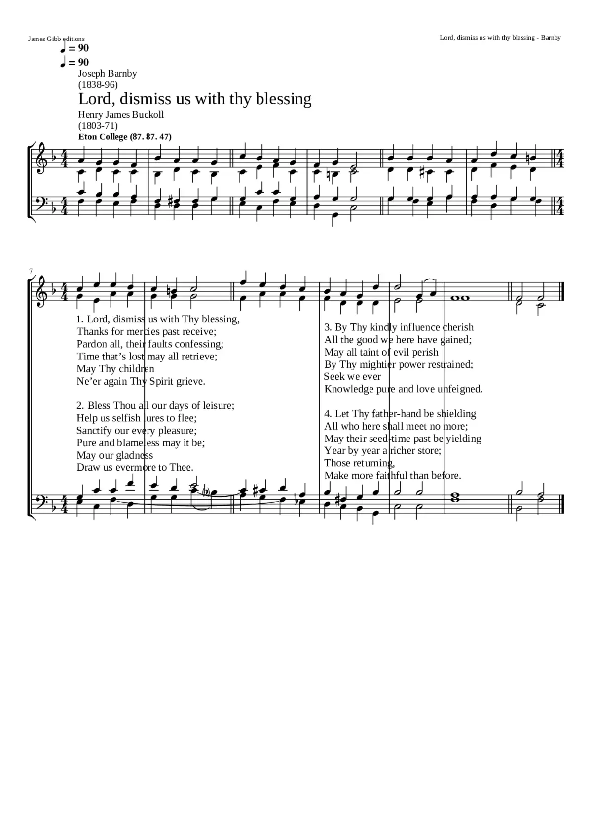 Lord dismiss us with thy blessing - Page 1