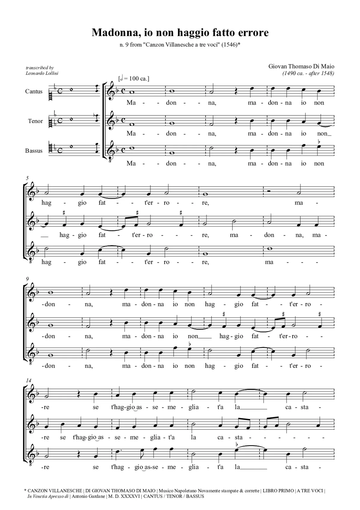 Madonna, io non haggio fatt'errore - Page 1