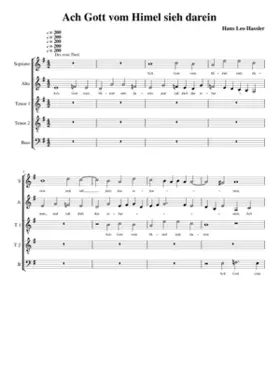 Ach Gott vom Himel sieh darein (polyphonic) (not to be confused with the 4-part chorale harmonization)
