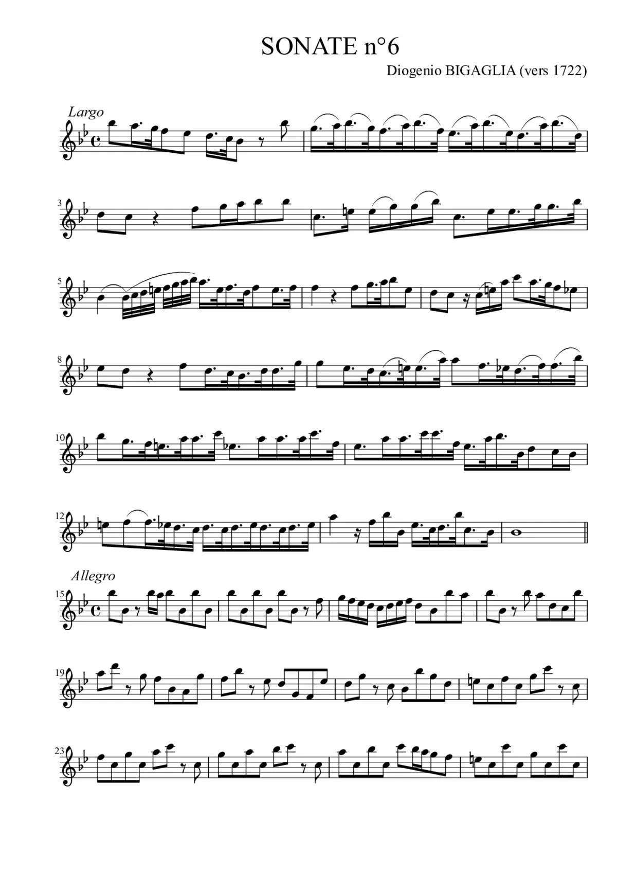 12 Sonatas for Violin or Flute and Continuo - Page 1