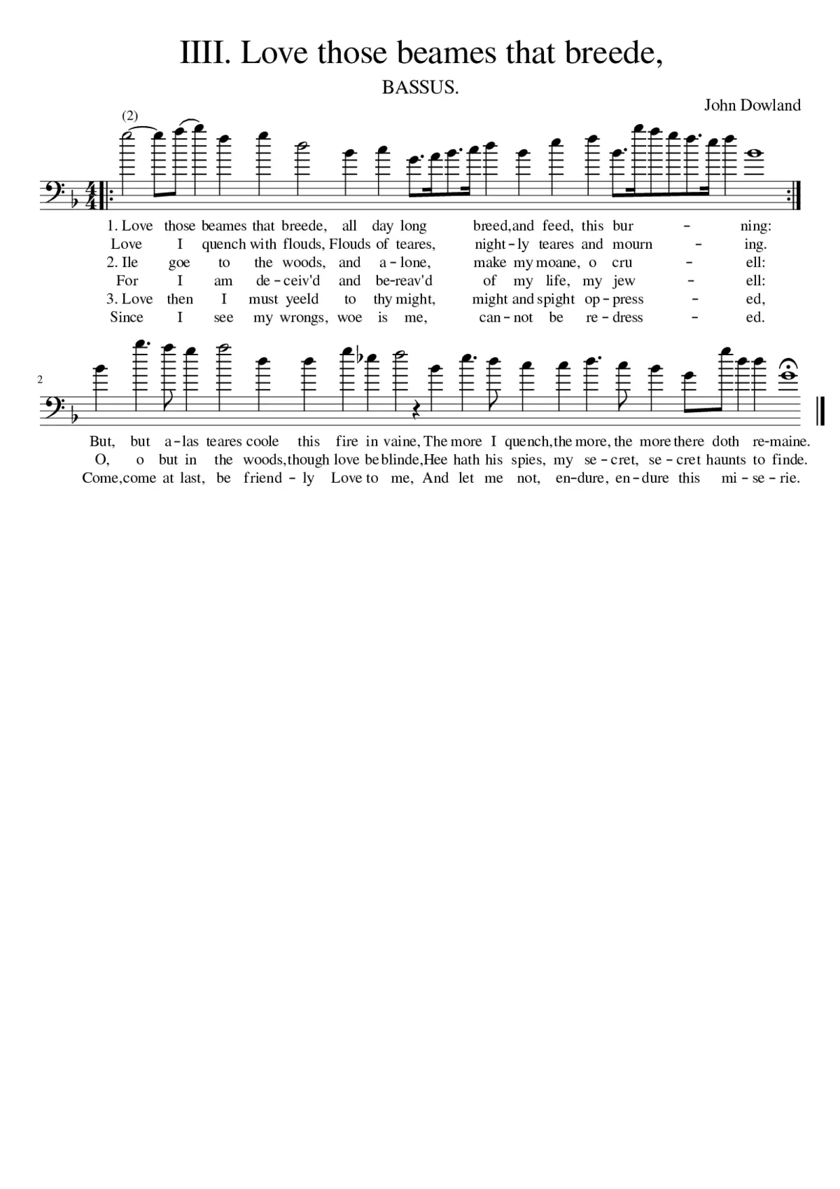 IIII. Love those beames that breede - Page 1