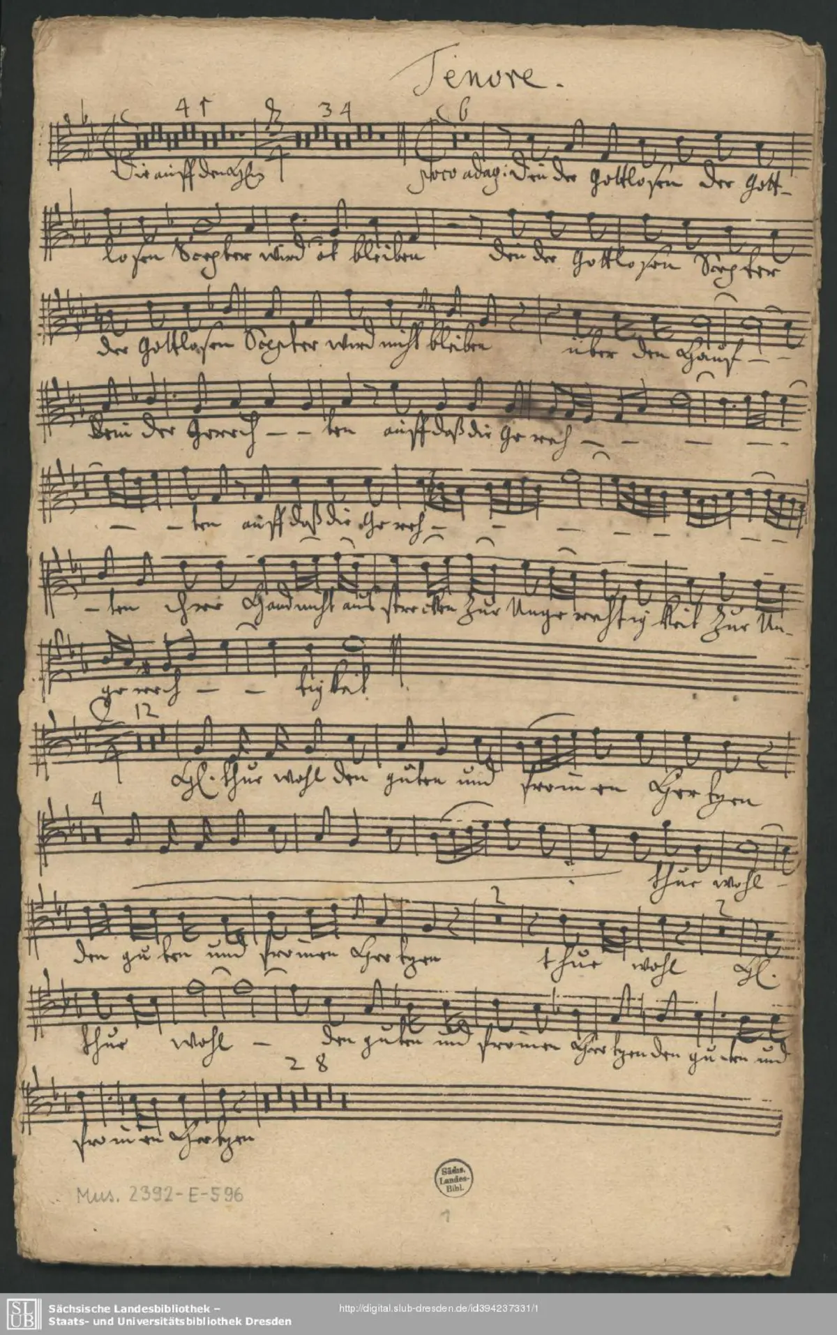 Die auf den Herrn hoffen, TWV 7:9 - Page 1