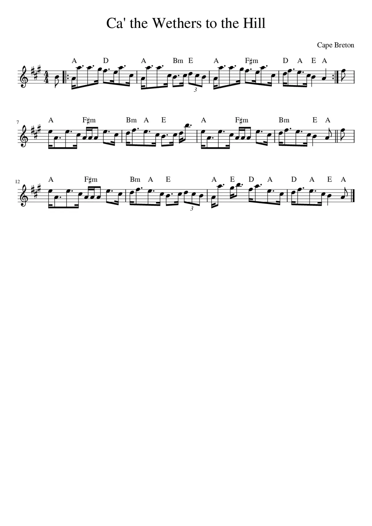 Ca' the Wethers to the Hill - Page 1