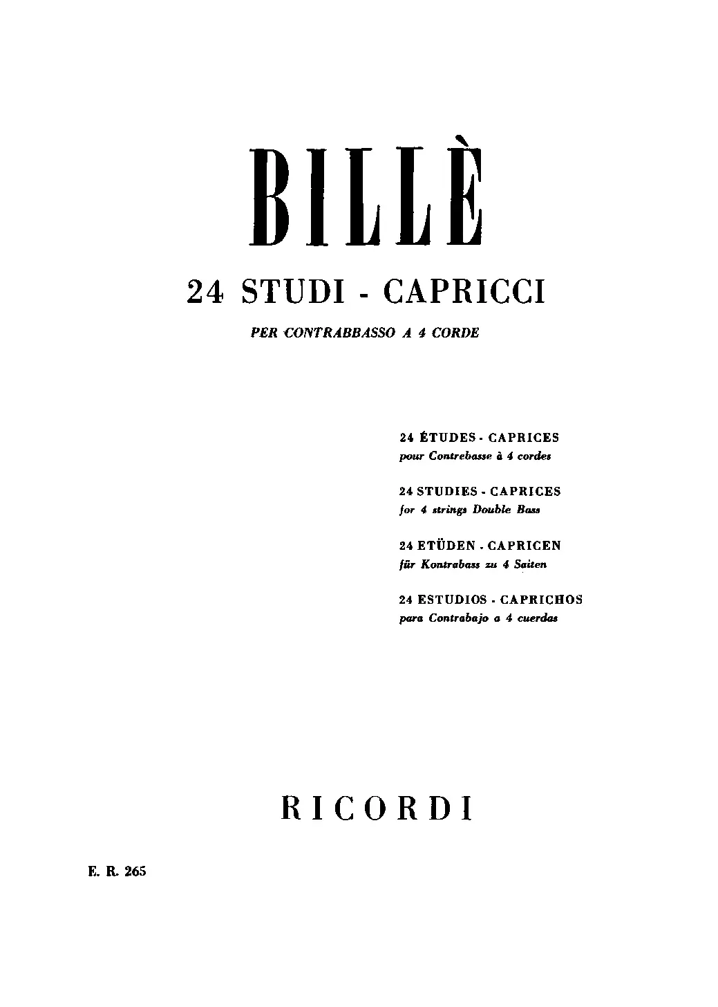 24 Studi-capricci per contrabbasso a 4 corde - Page 1