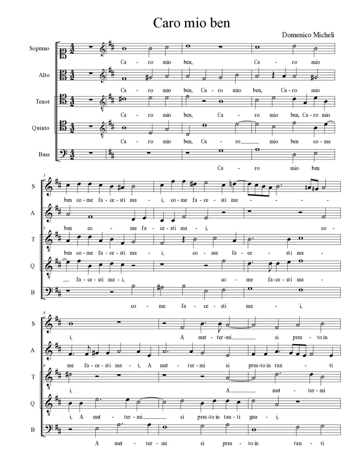 Caro mio ben - Page 1