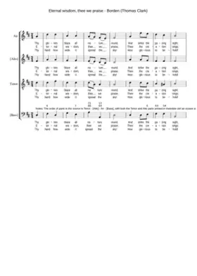 Eternal wisdom thee we praise