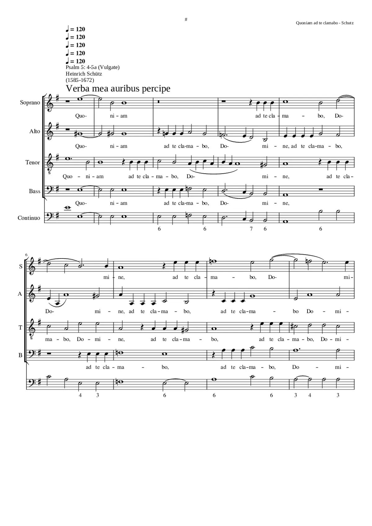 Quoniam ad te clamabo Domine SWV 62 - Page 1