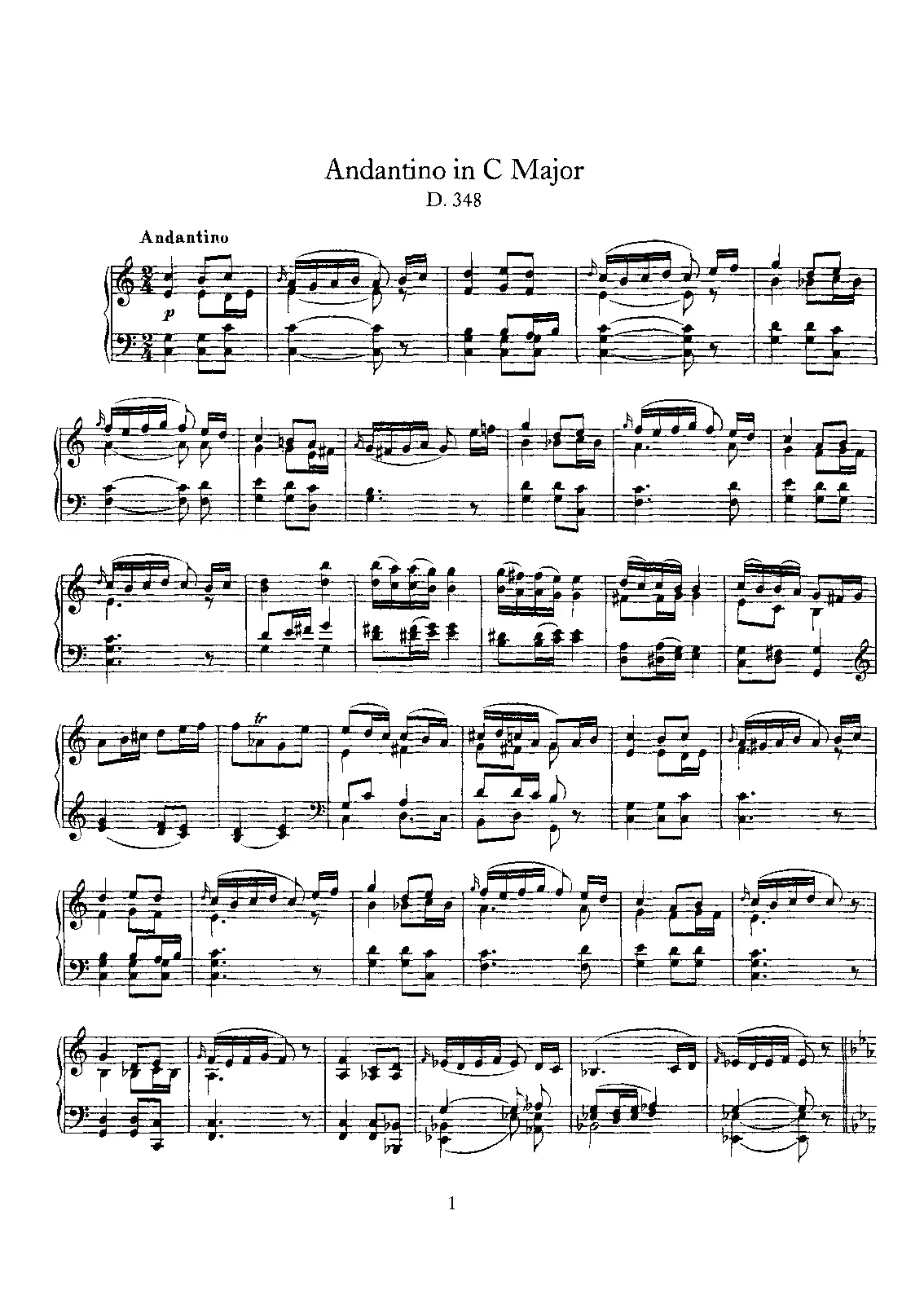Andantino in C major - Page 1