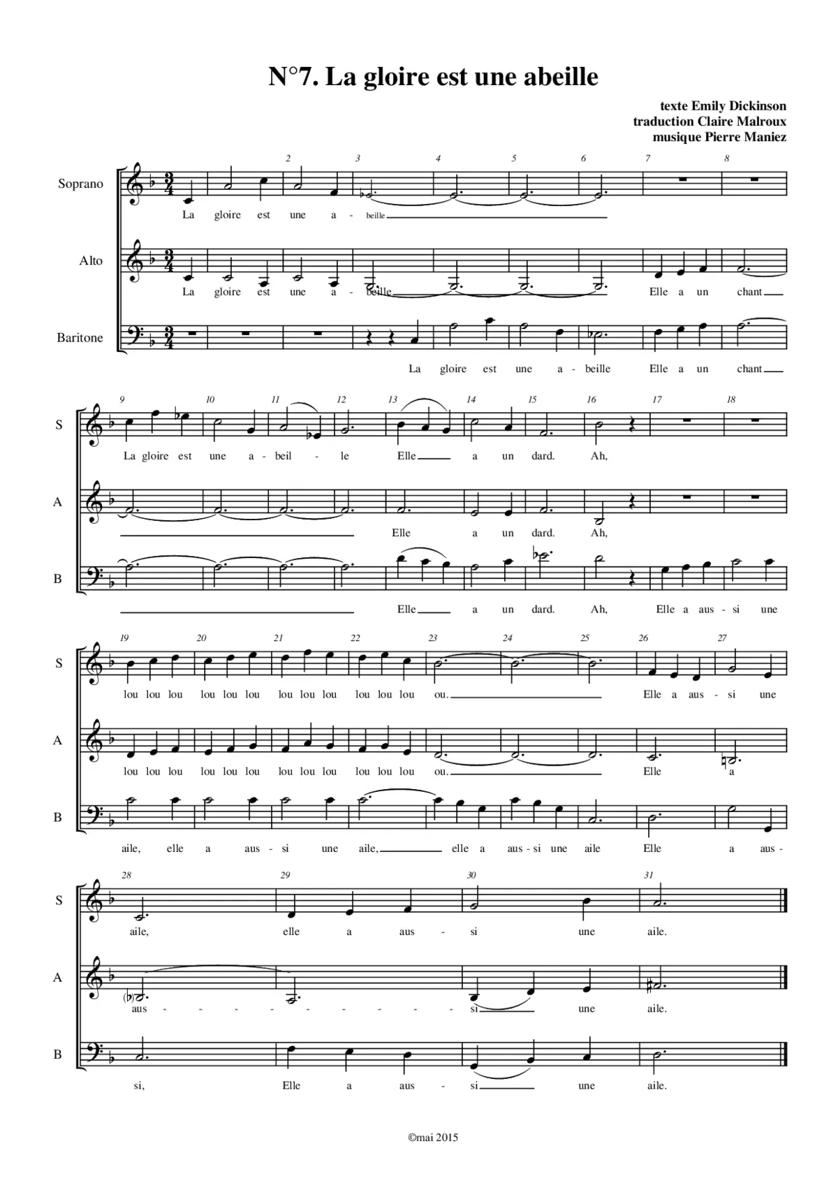 La gloire est une abeille - Page 1