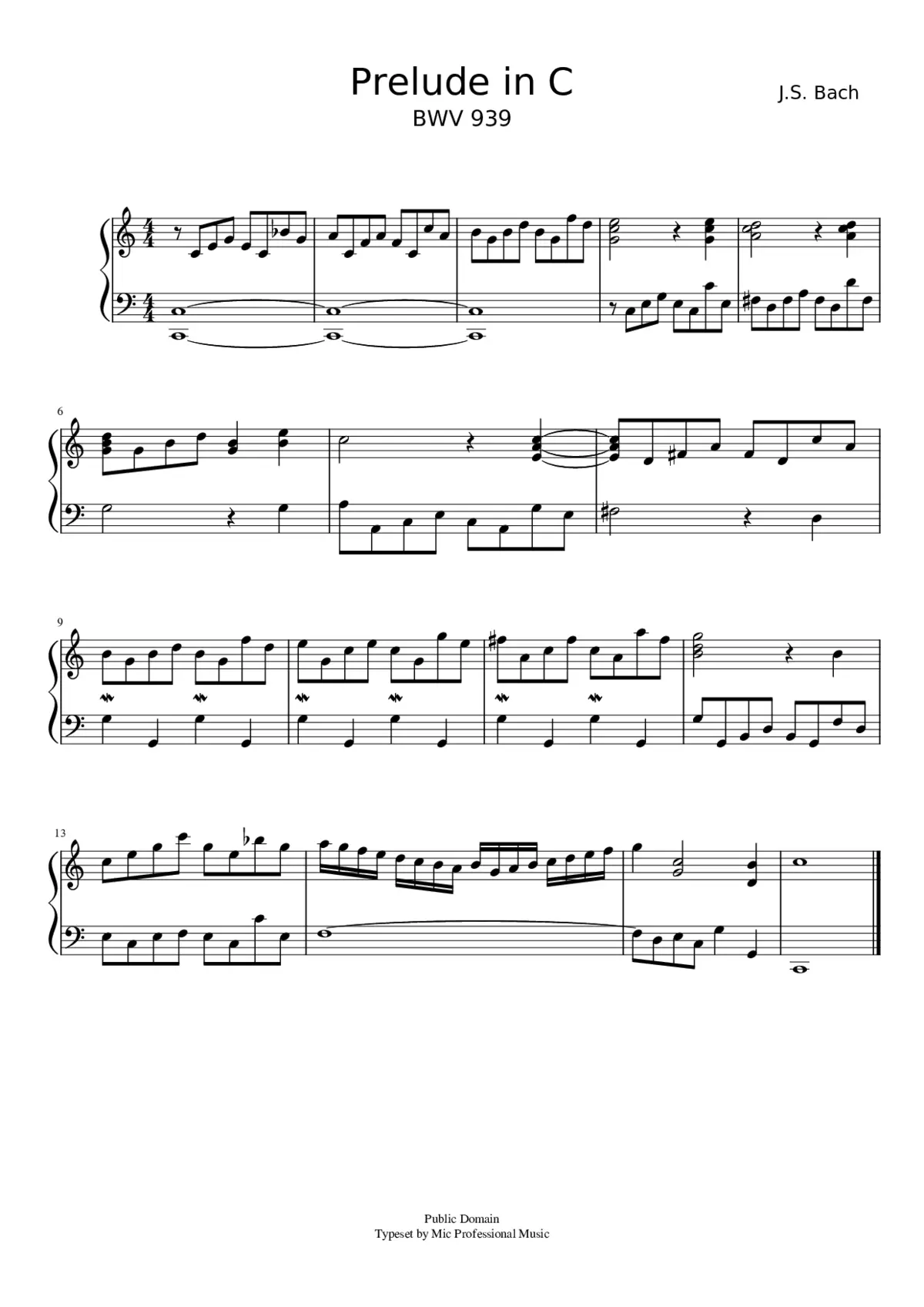 Prelude and Fugue in C major BWV 846 - Page 1