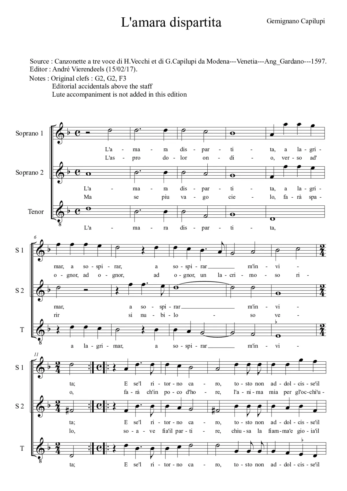 L'amara dispartita - Page 1