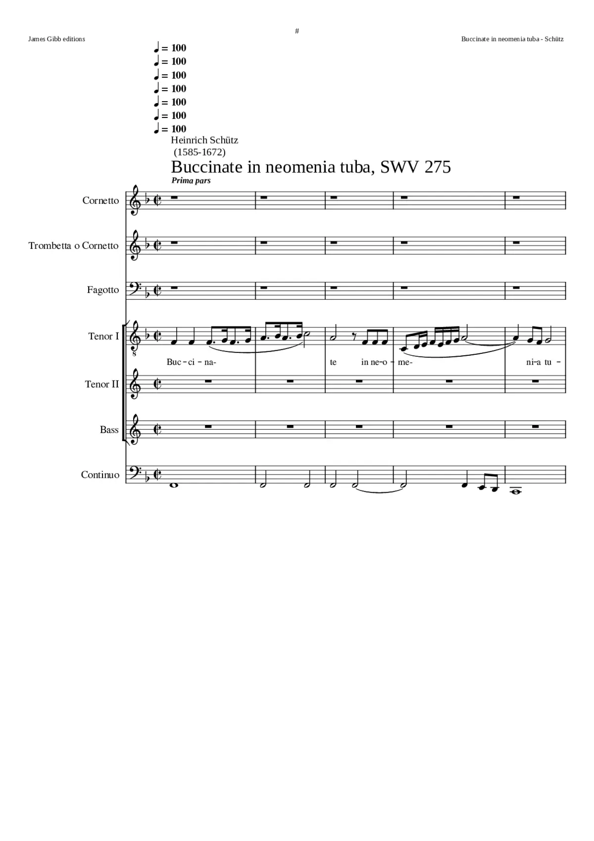Buccinate un neomenia tuba SWV 275 - Page 1