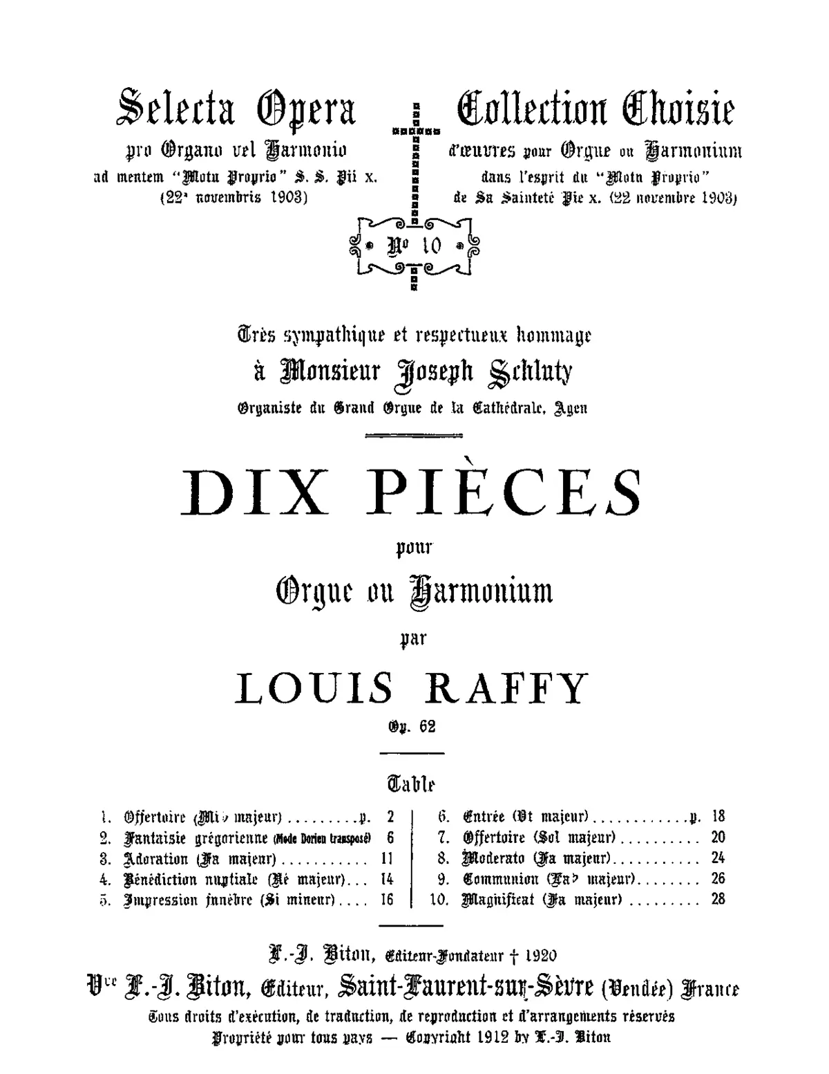 10 Pièces pour Orgue ou Harmonium - Page 1