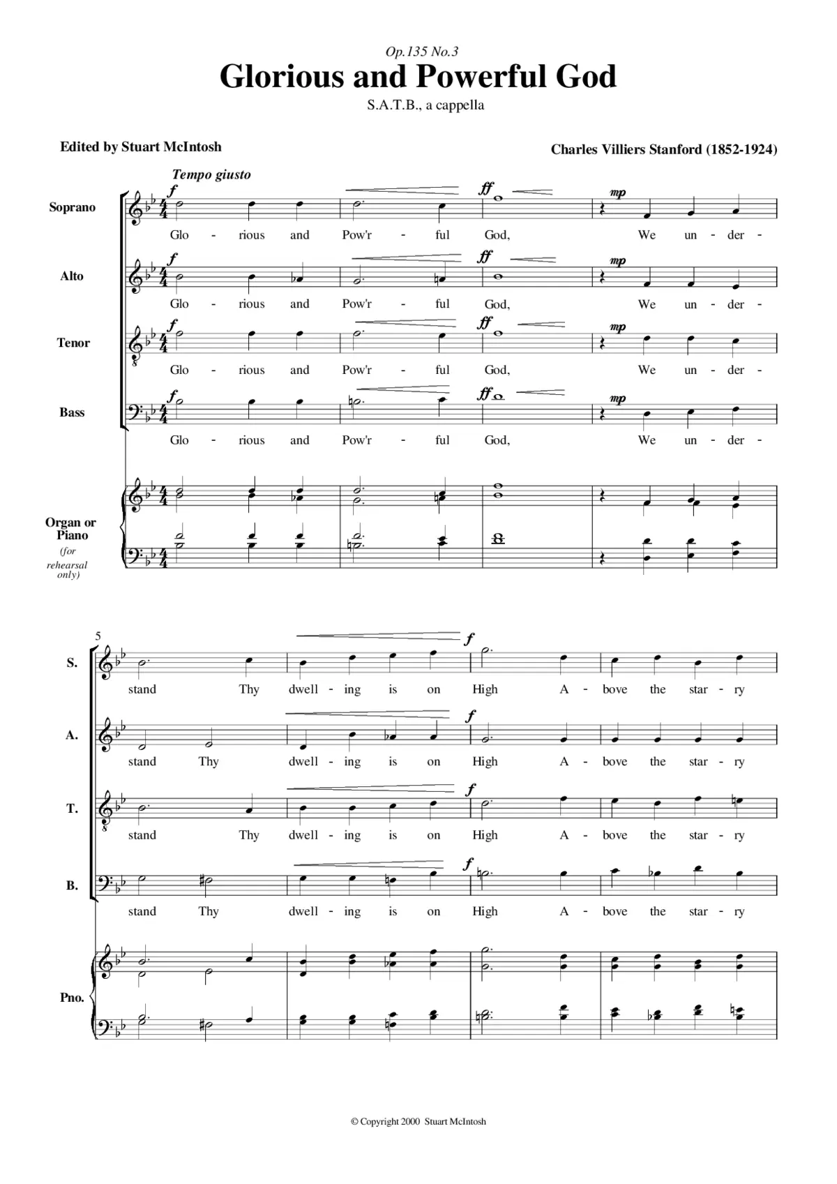 Glorious and powerful God, Op. 135, No. 3 - Page 1