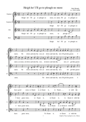 Heigh ho! I'll go to plough no more