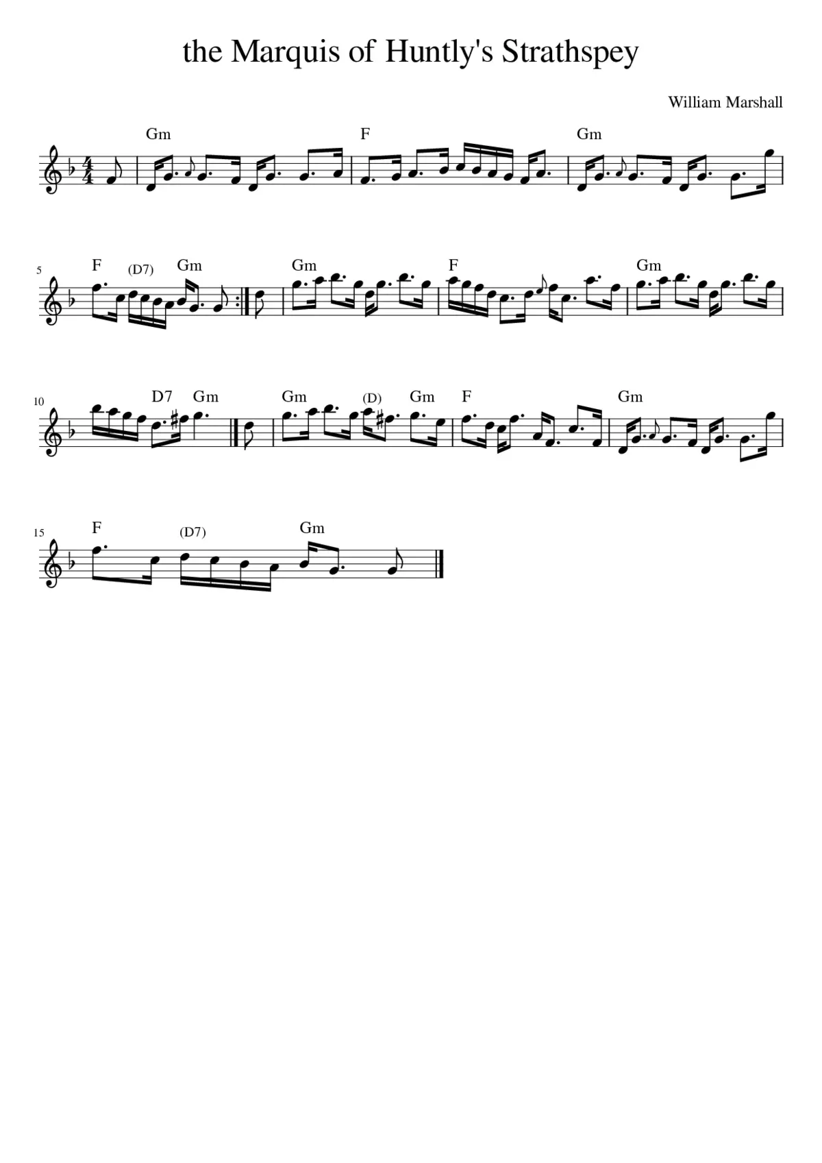 the Marquis of Huntly's Strathspey - Page 1