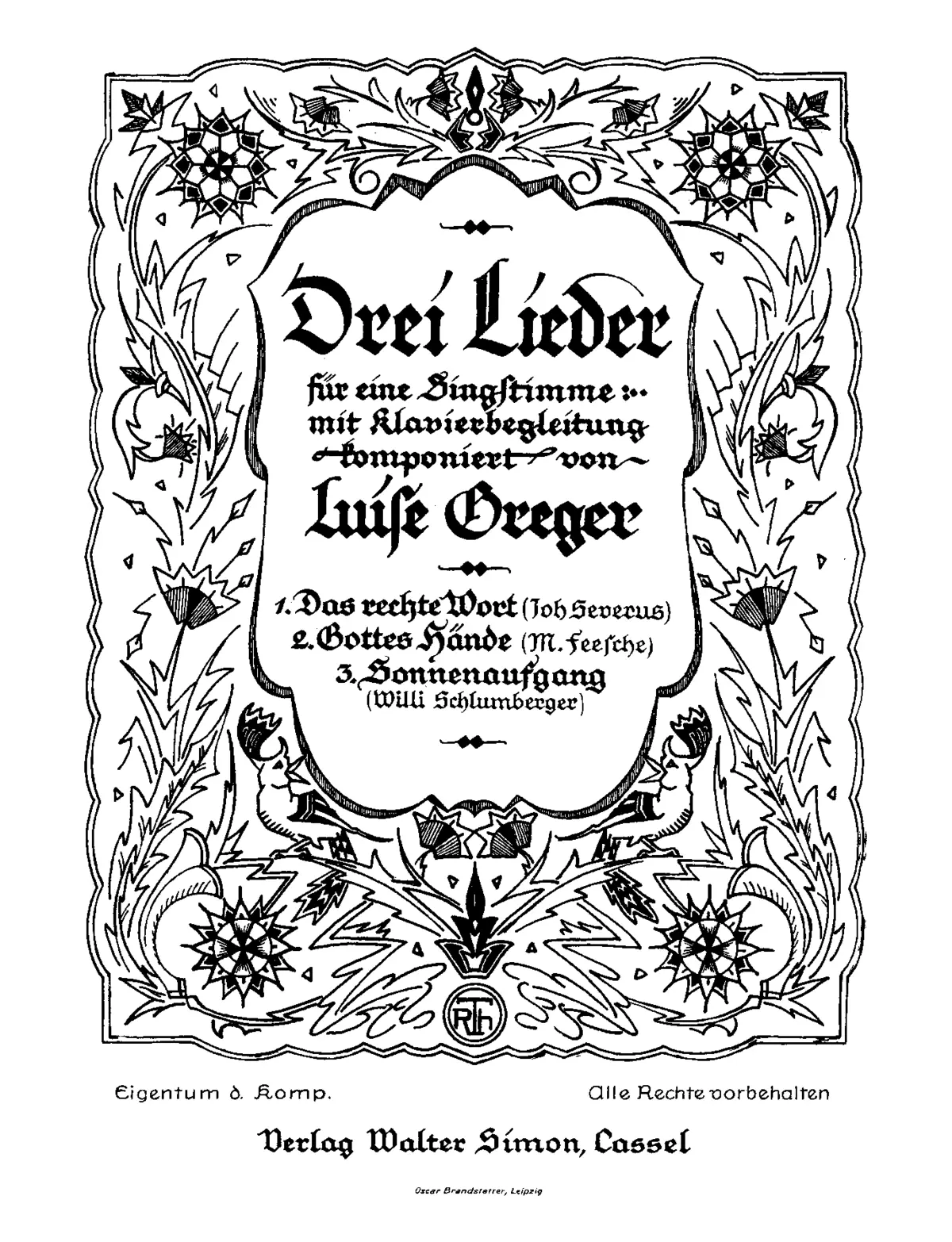 3 Lieder, Opp.40, 107 - Page 1