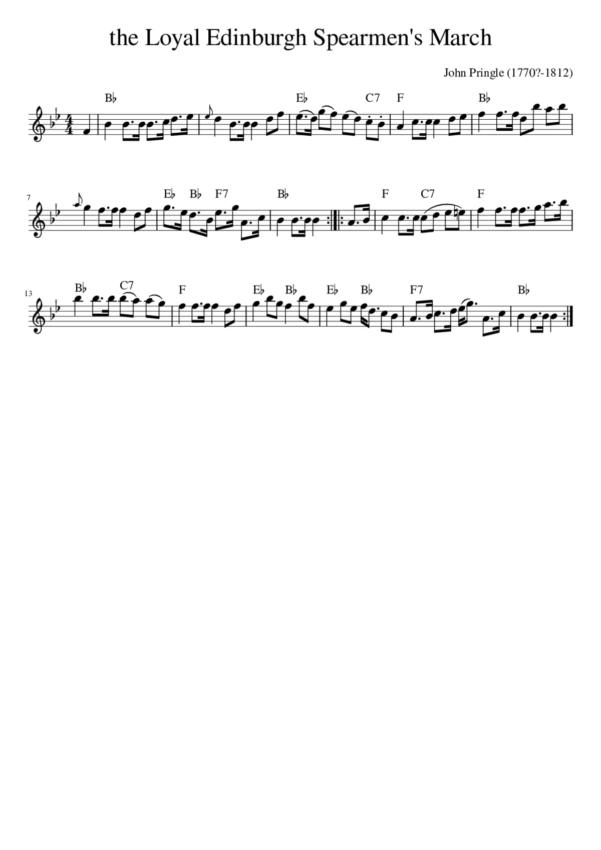 the Loyal Edinburgh Spearmen's March - Page 1
