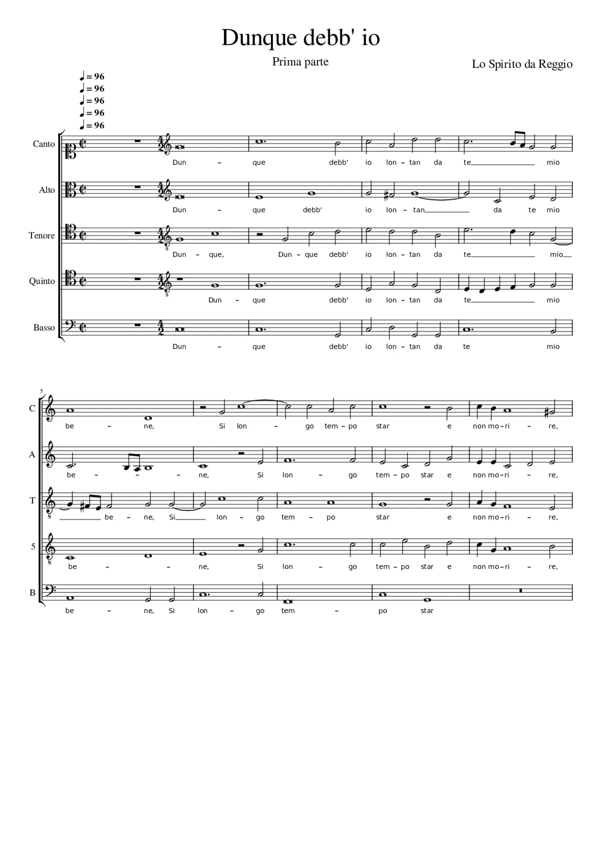 Dunque debb' io - Page 1