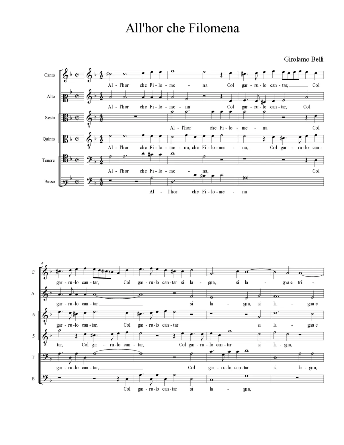 All'hor che Filomena - Page 1