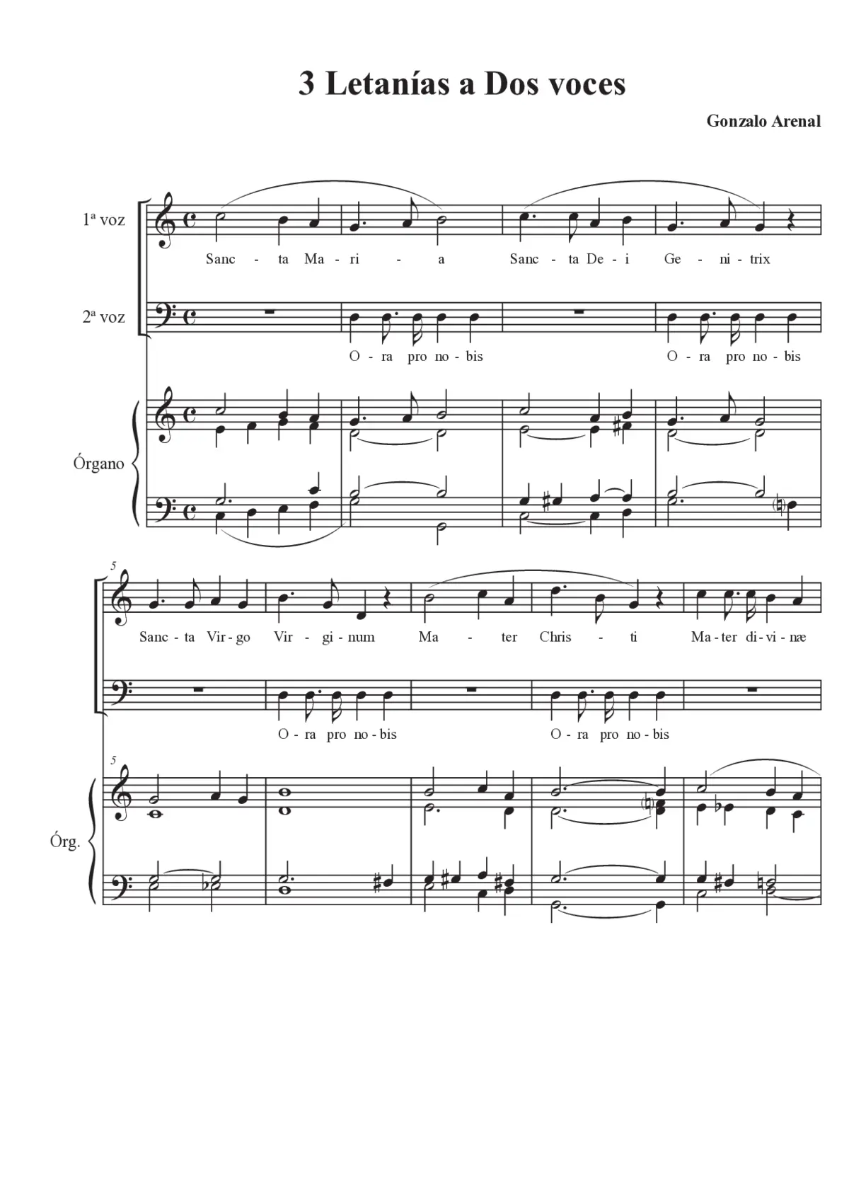 3 Letanías a dos voces - Page 1