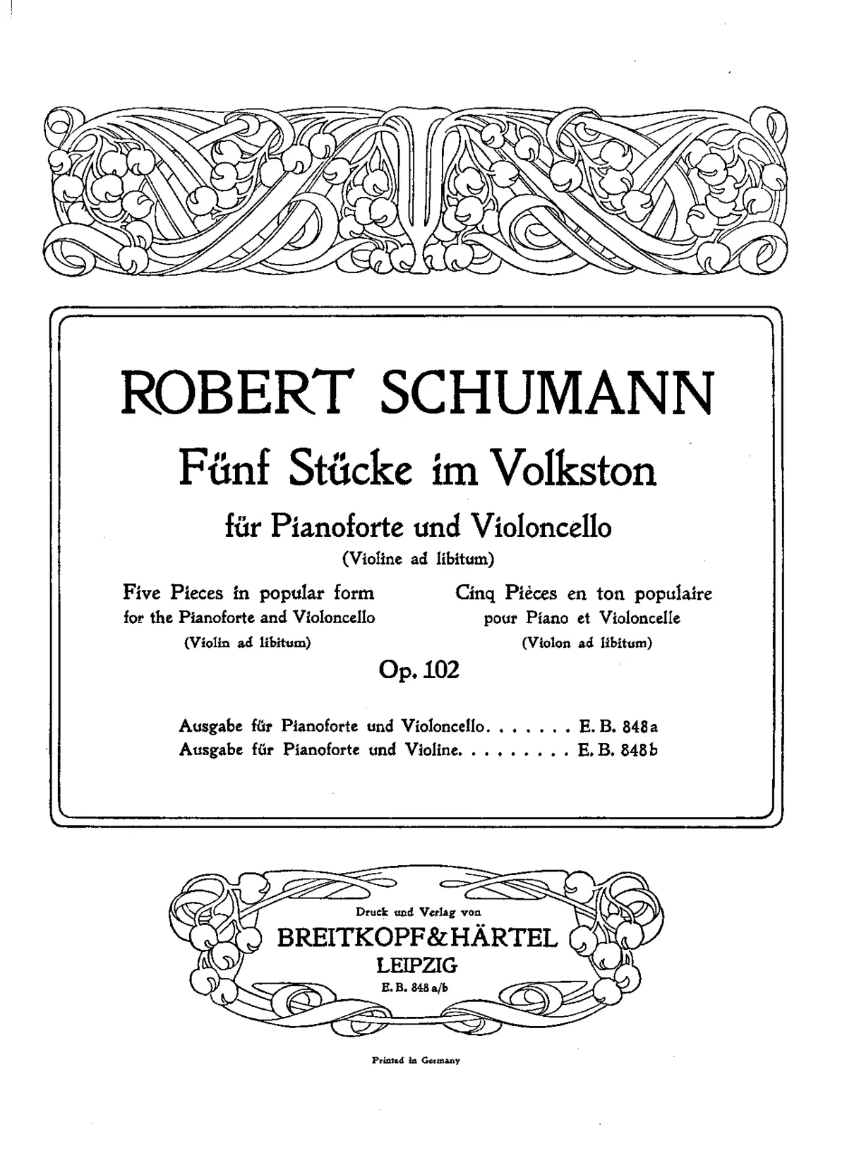 Fünf Stücke im Volkston - Page 1