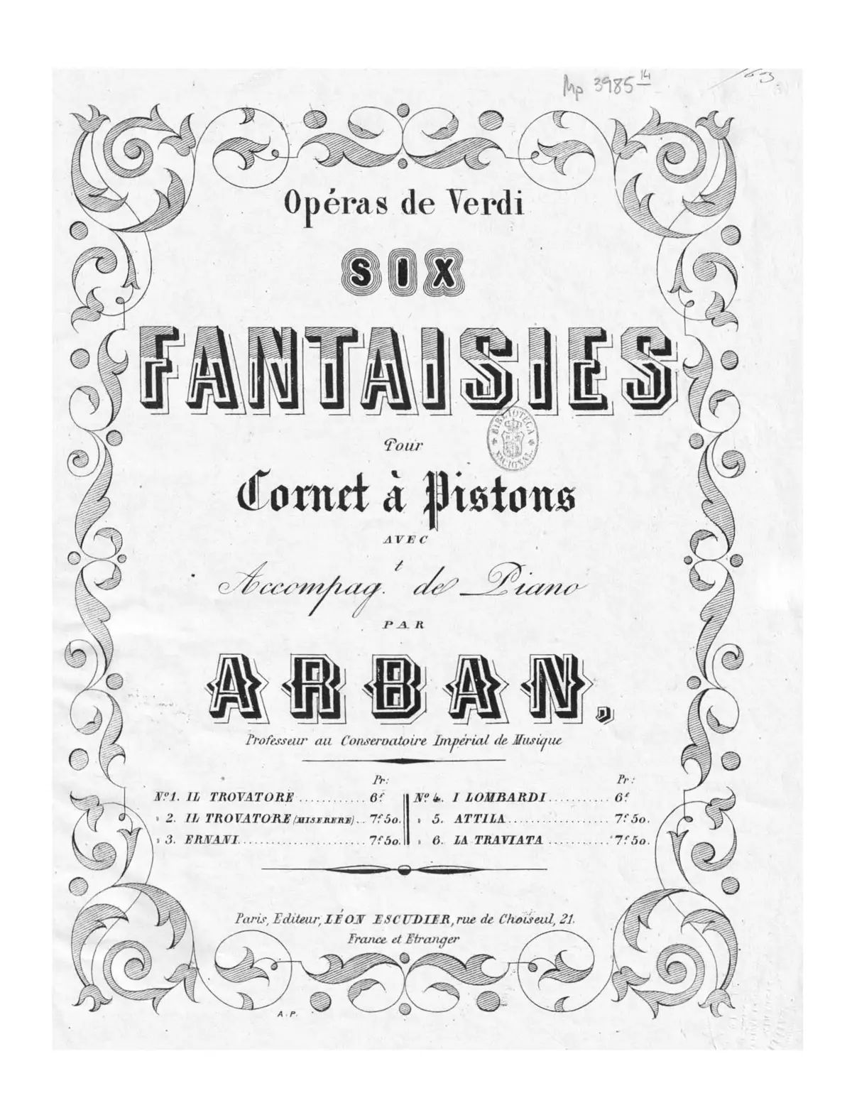 14 Fantaisies sur les opéras de Verdi - Page 1