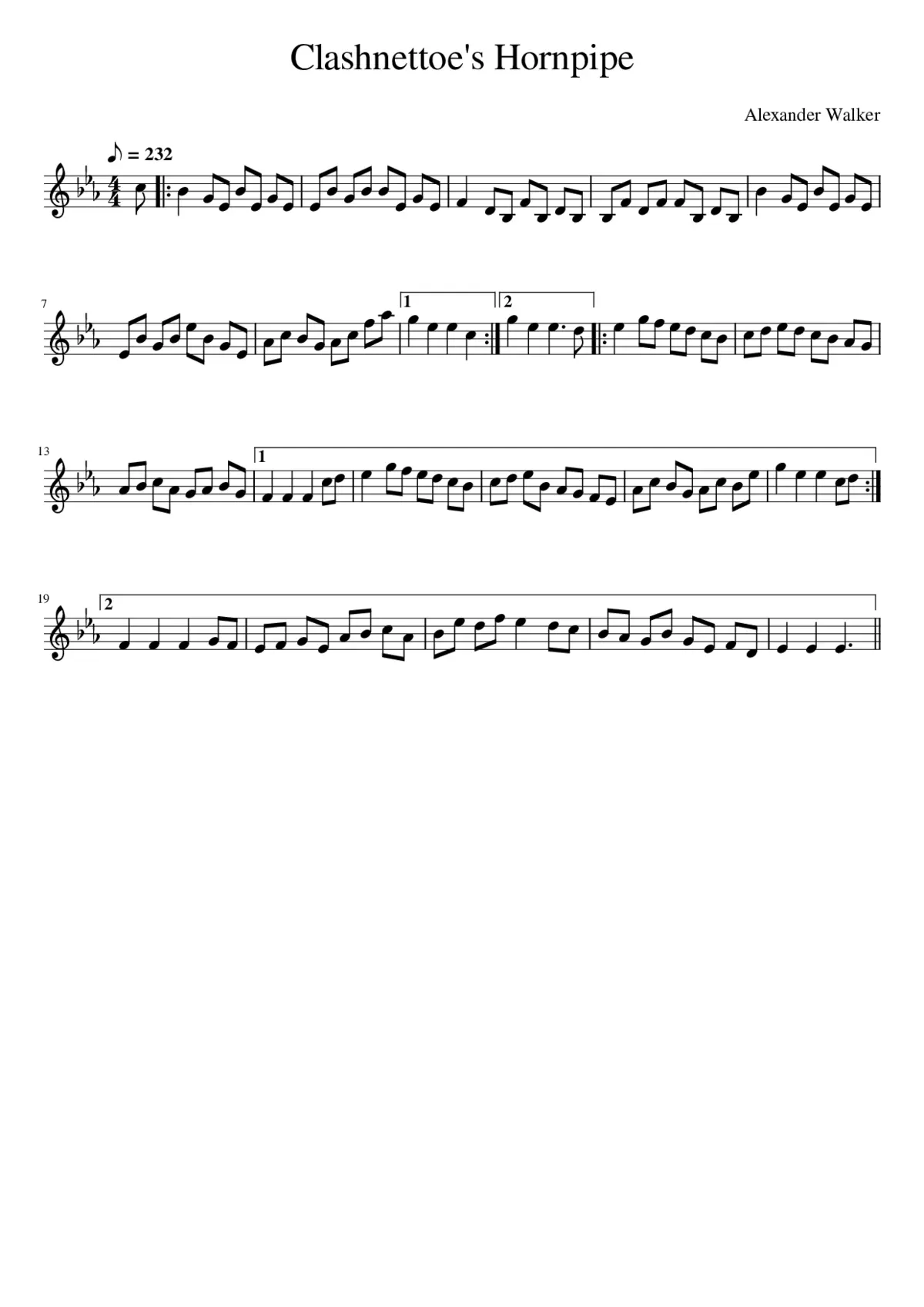 Clashnettoe's Hornpipe - Page 1