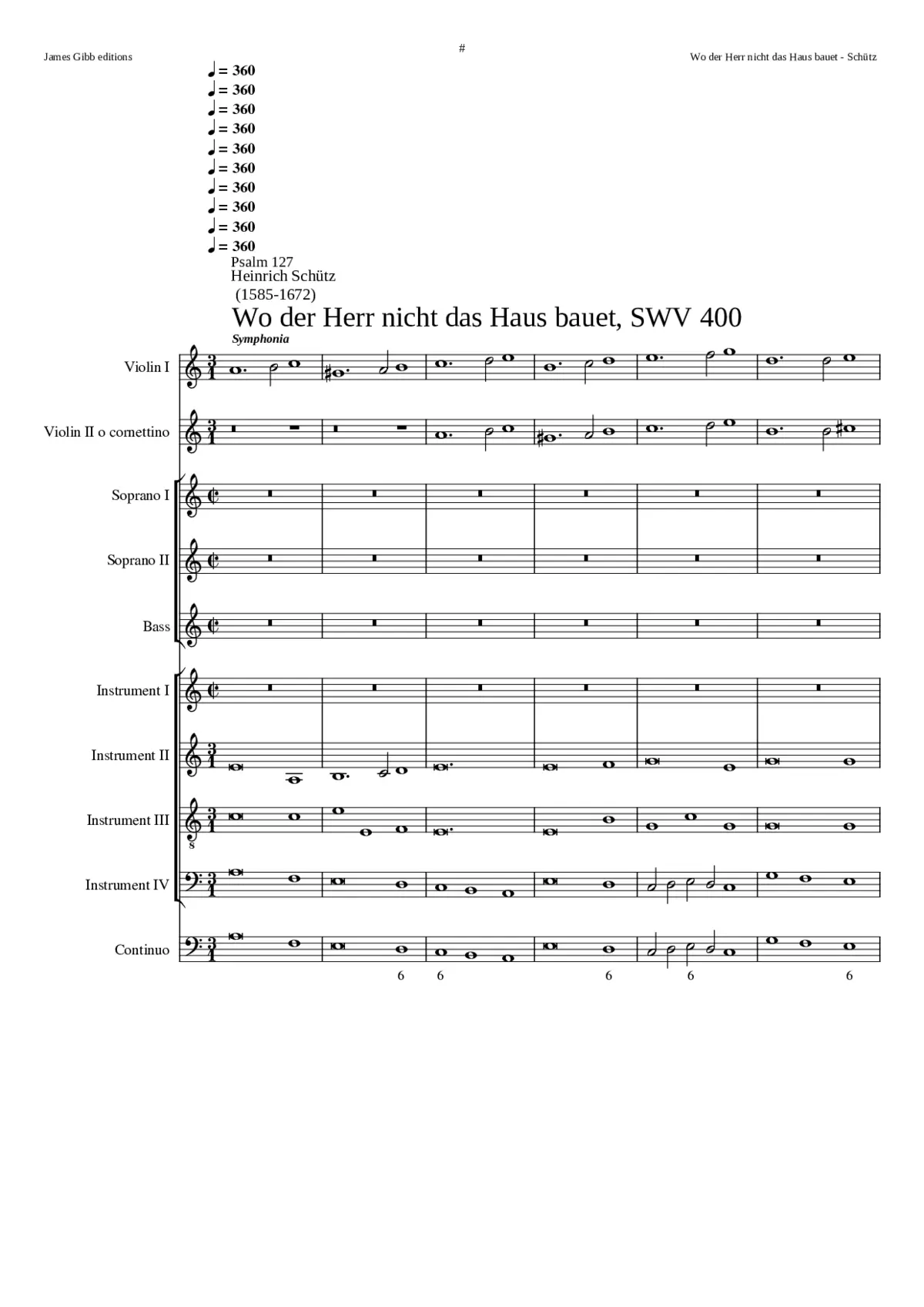 Wo der Herr nicht das Haus bauet SWV 400 - Page 1