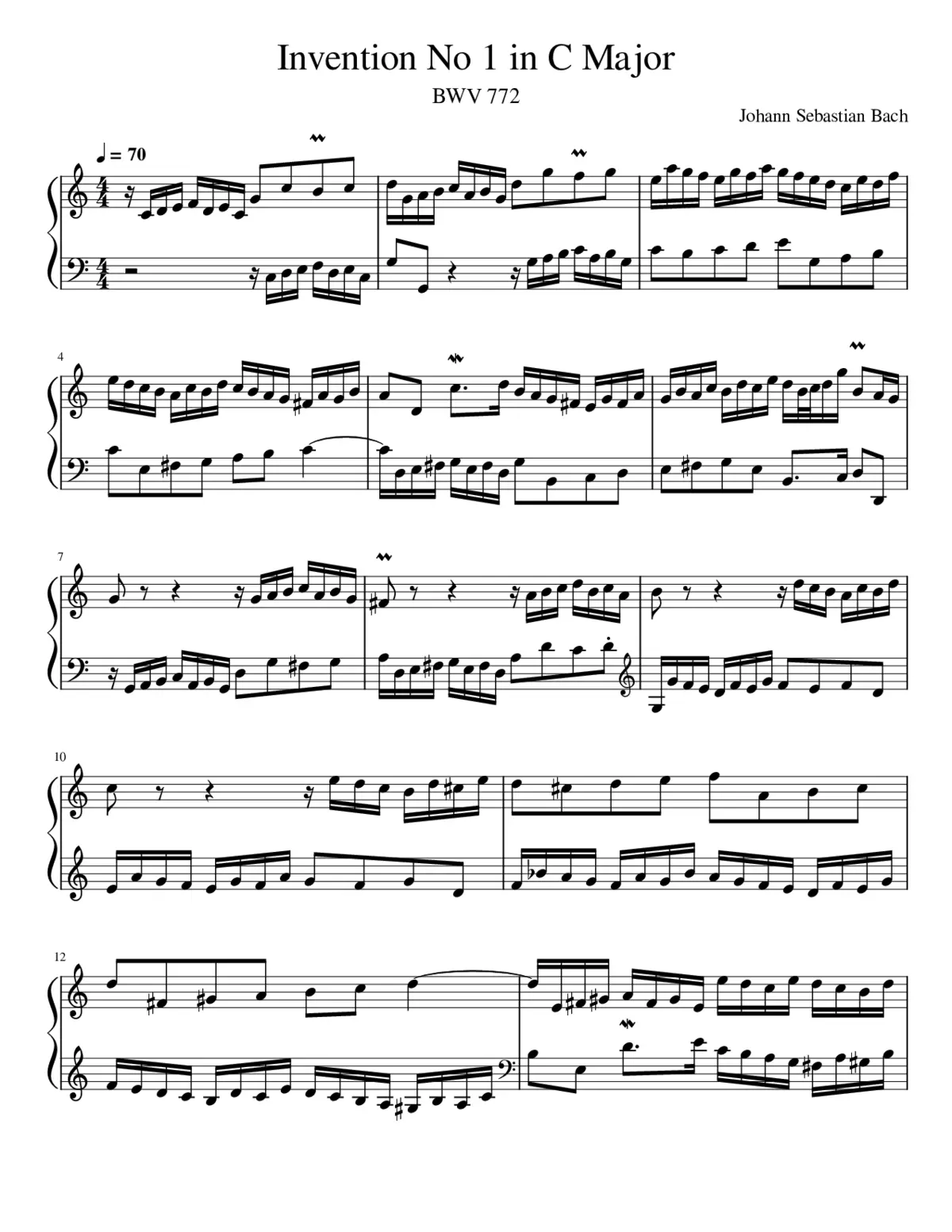 Invention in C major BWV 772 - Page 1