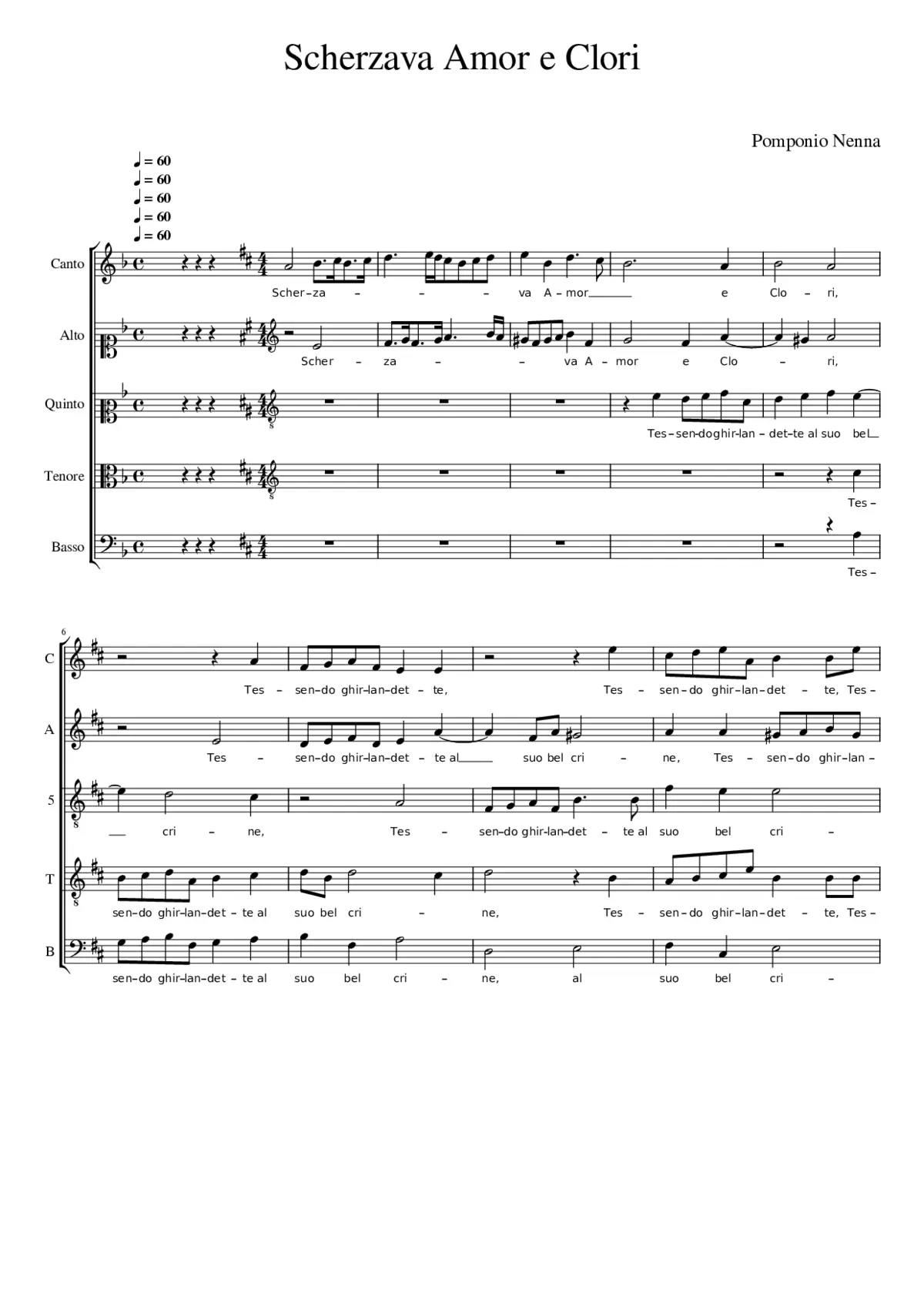 Scherzava Amor e Clori - Page 1