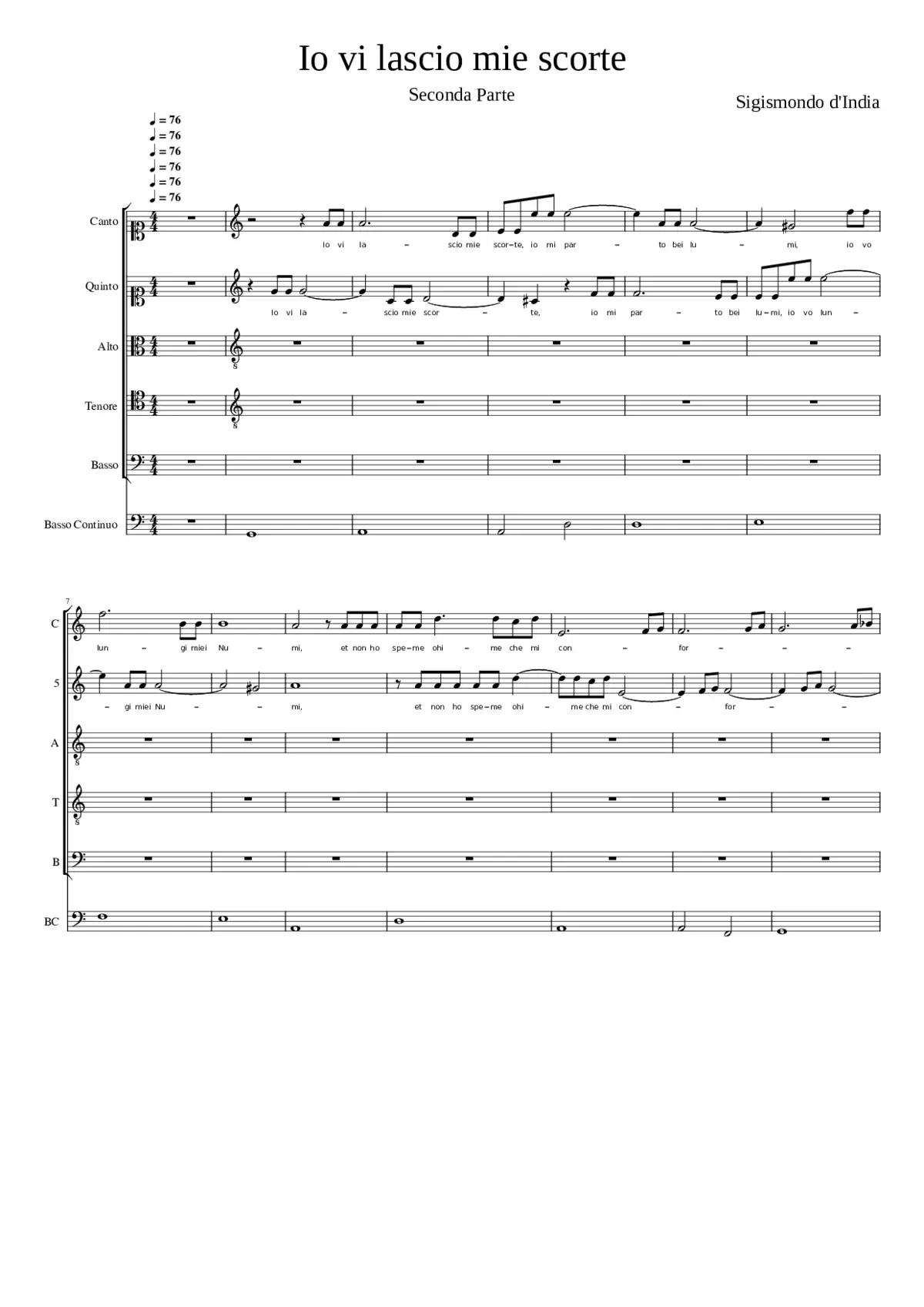 Io vi lascio mie scorte - Page 1