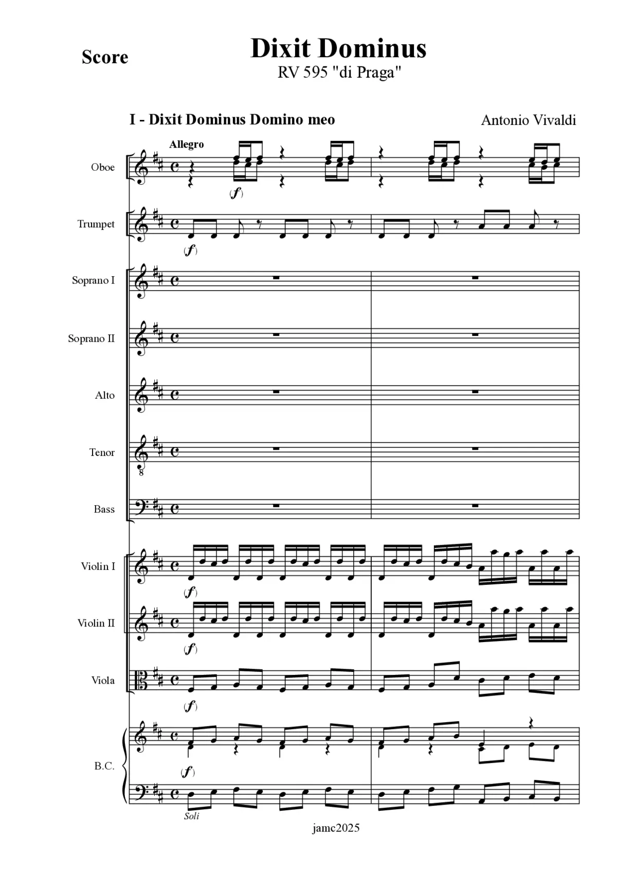 Dixit Dominus, RV 595 - Page 1