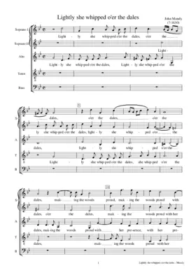 Lightly she whipped o'er the dales