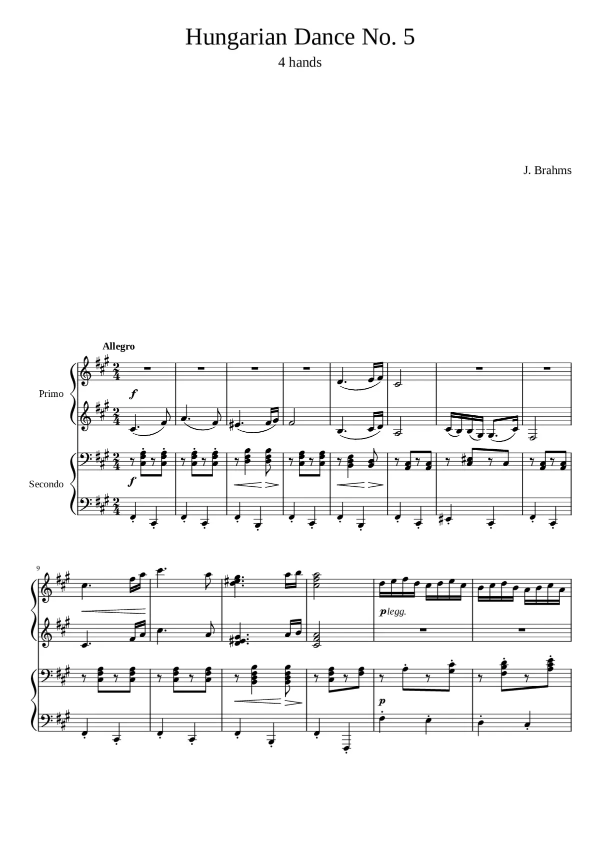 Hungarian Dance No. 5 in F minor - Page 1