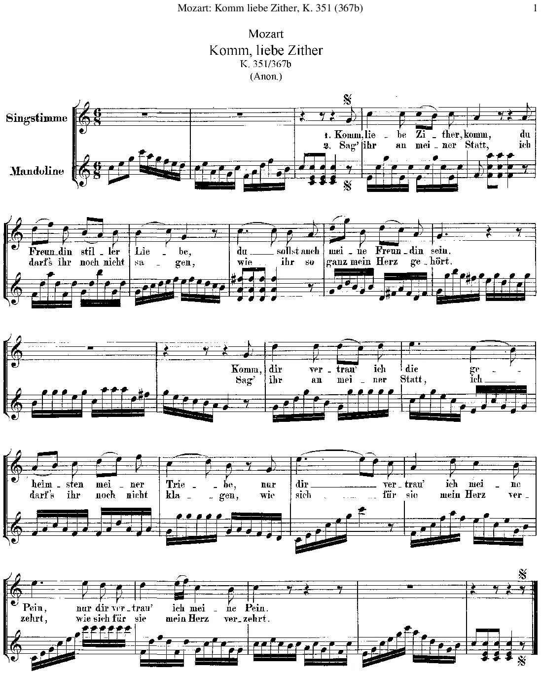 Komm, liebe Zither, komm - Page 1