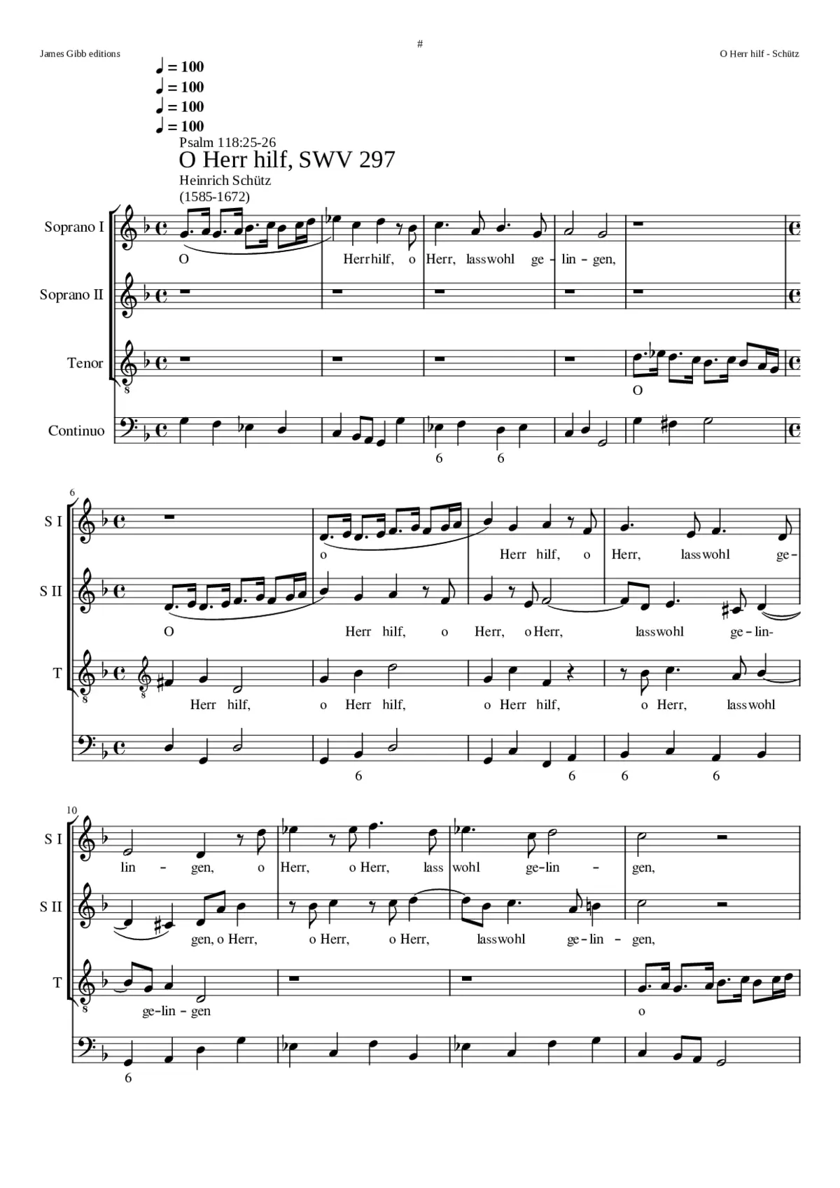 O Herr hilf - Page 1