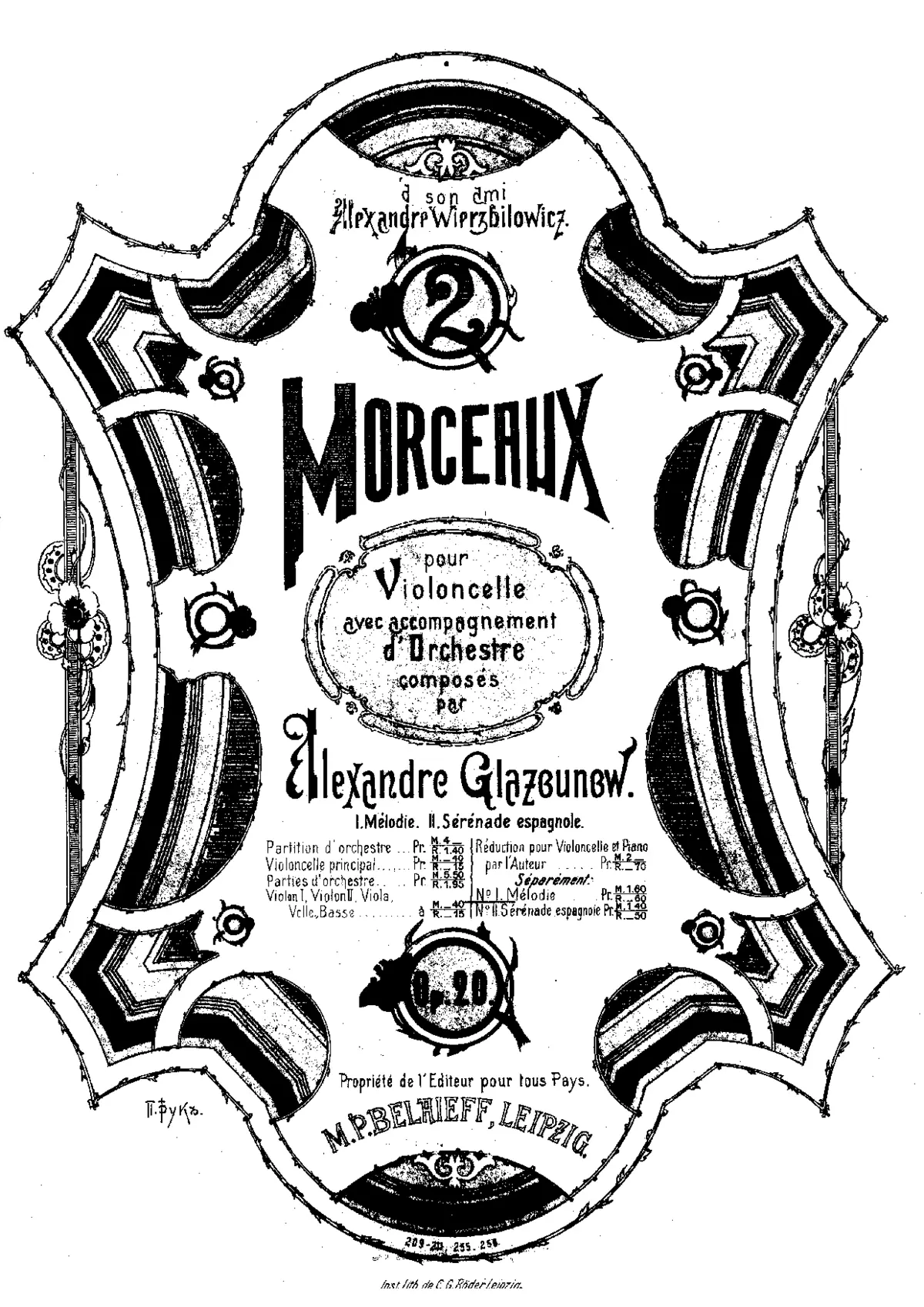 Deux morceaux pour violoncelle avec accompagnement d'orchestre - Page 1