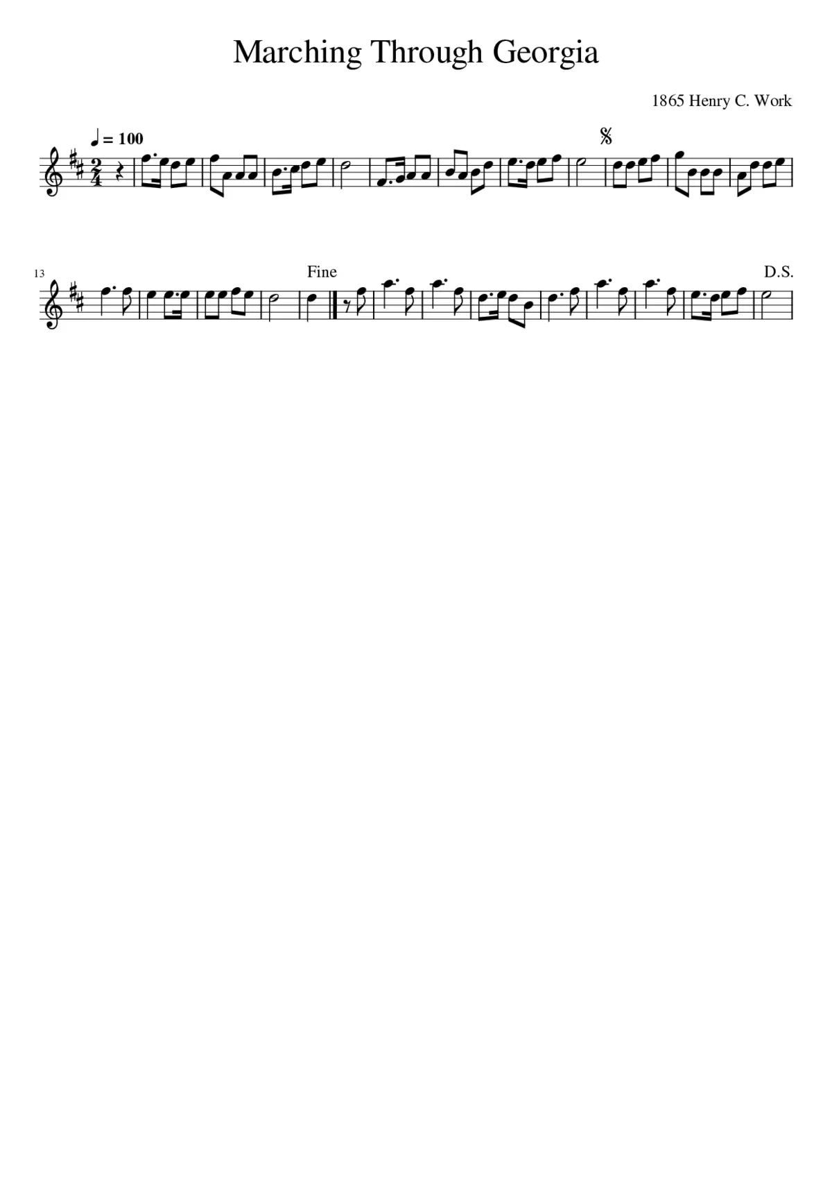 Marching Through Georgia - Page 1