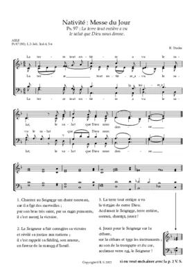 F - Nativite - Messe du Jour : Ps. 97 : La terre tout entiere a vu le salut que Dieu nous donne